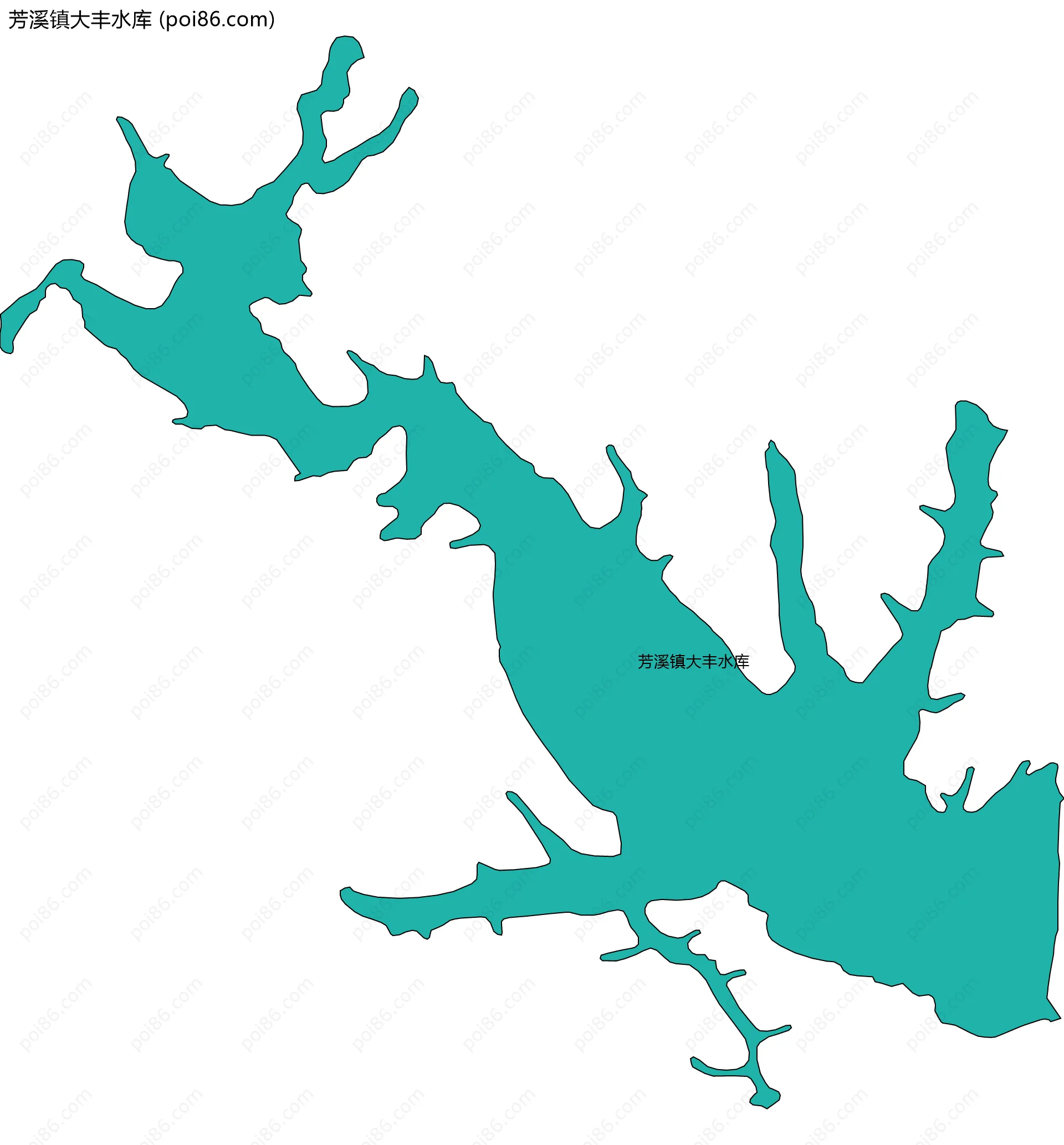 芳溪镇大丰水库边界地图