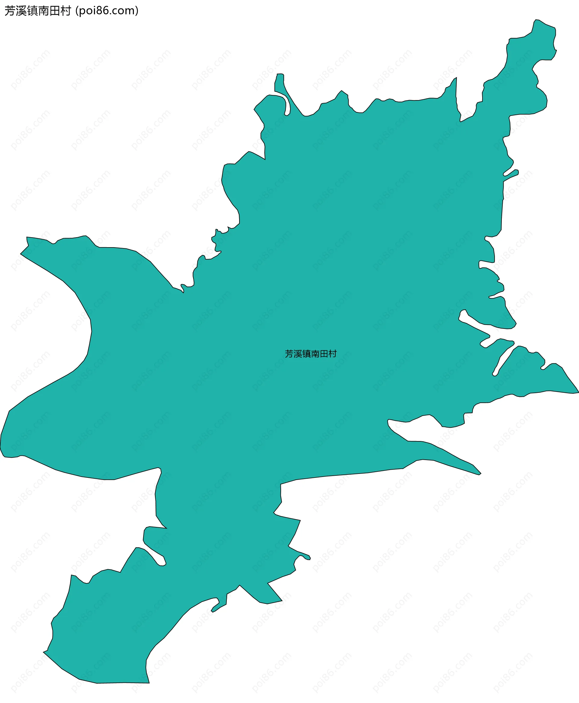 芳溪镇南田村边界地图