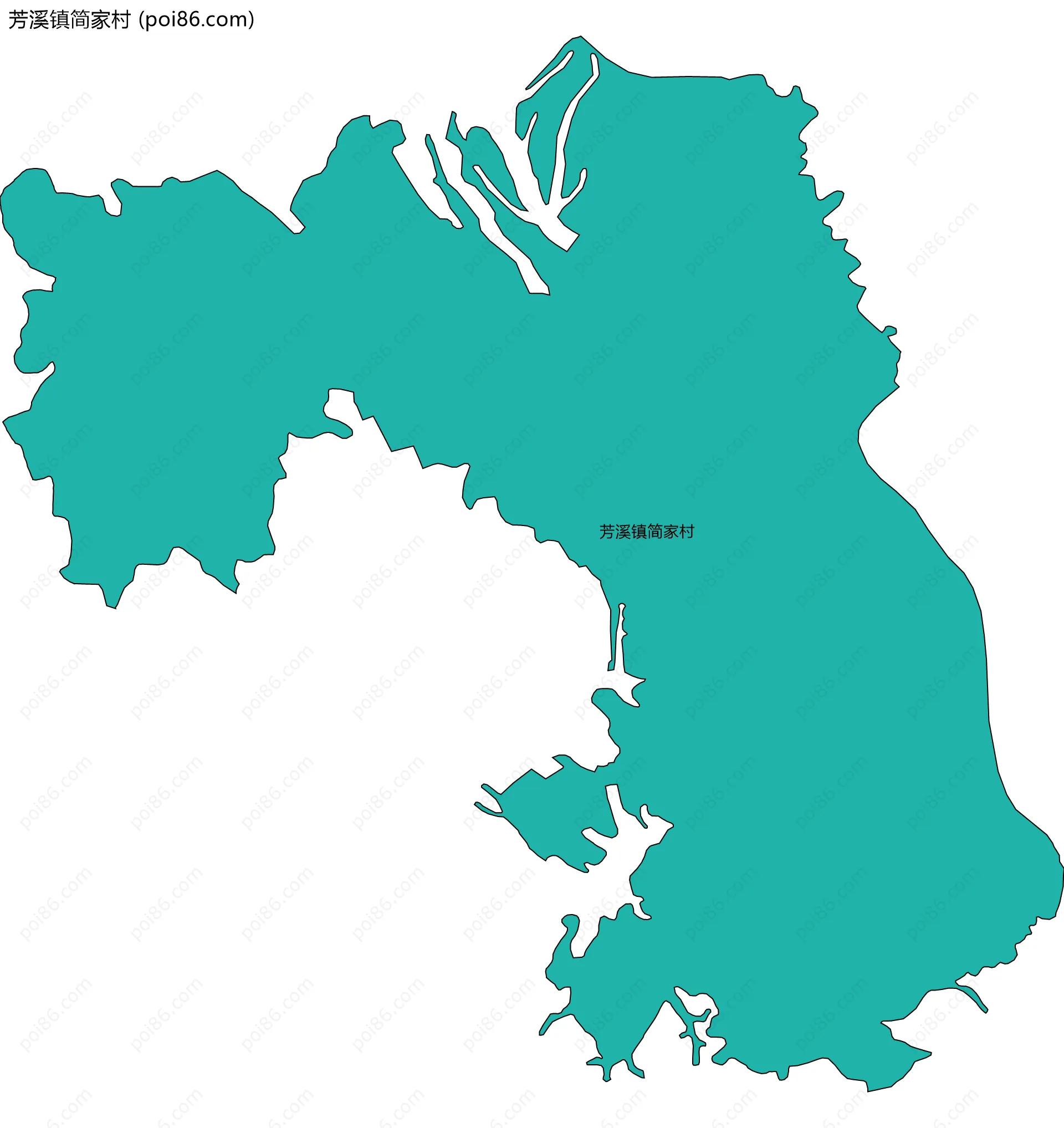 芳溪镇简家村边界地图