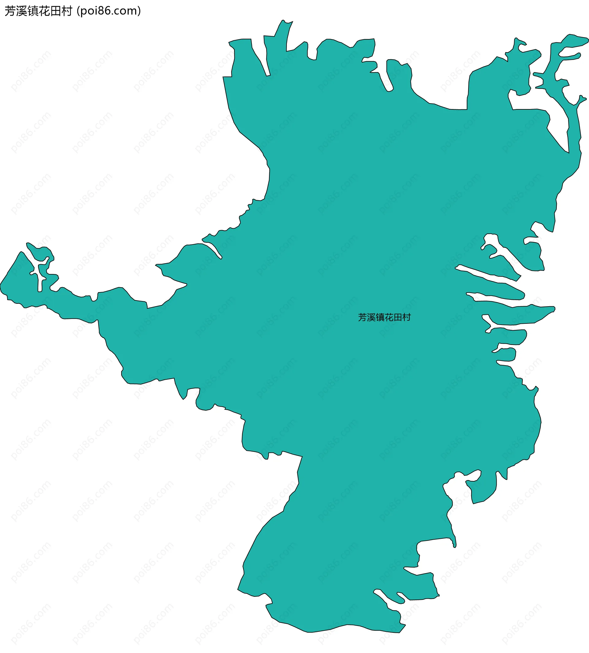 芳溪镇花田村边界地图