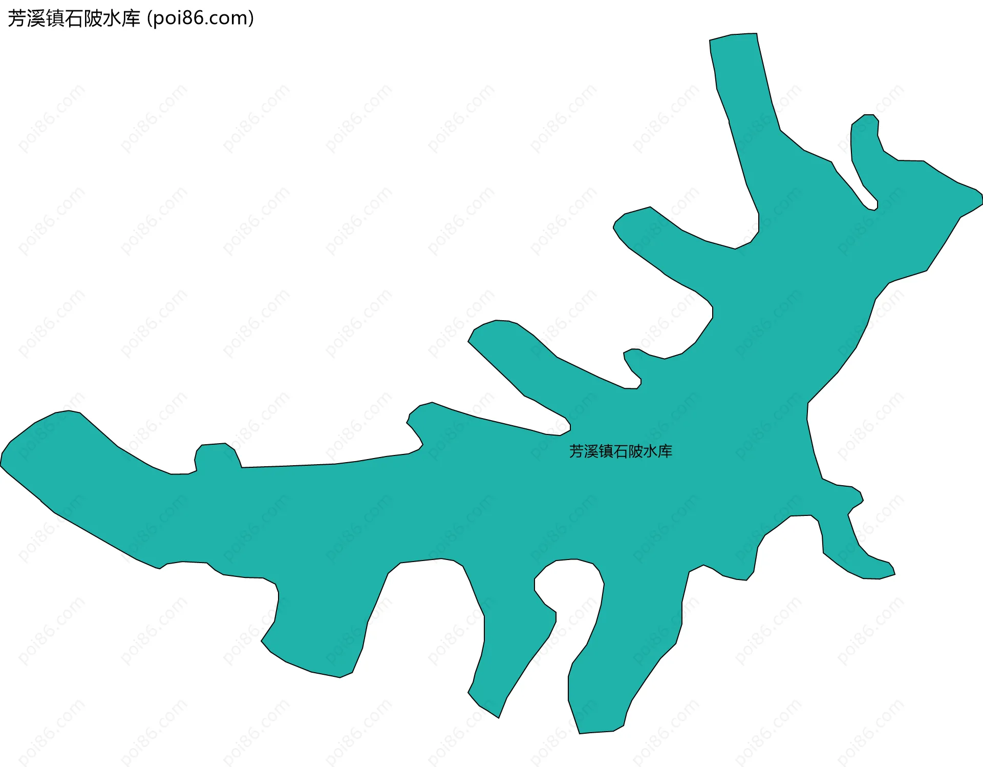 芳溪镇石陂水库边界地图