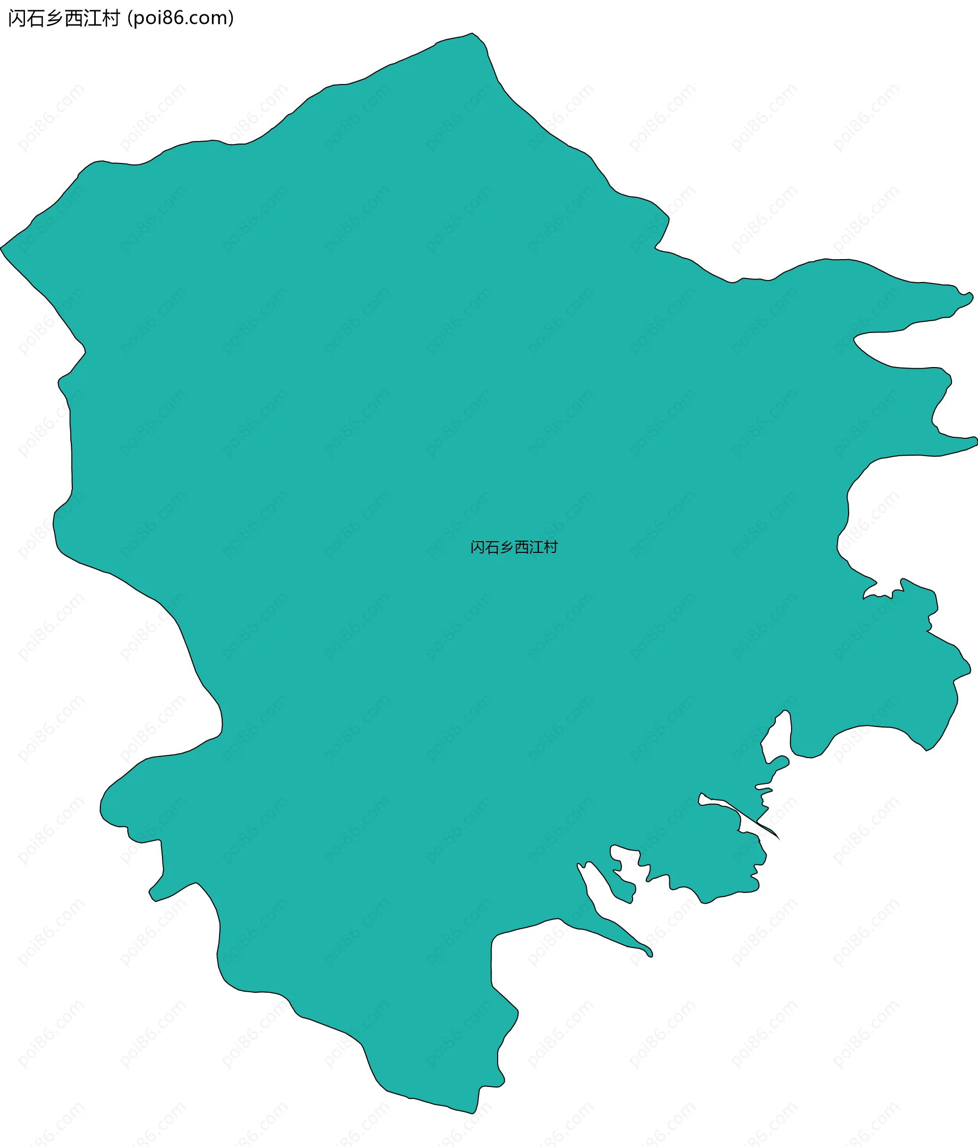 闪石乡西江村边界地图