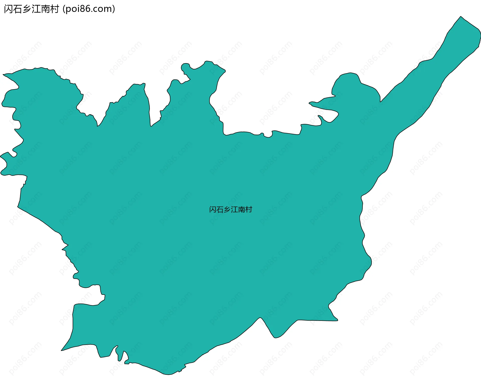 闪石乡江南村边界地图