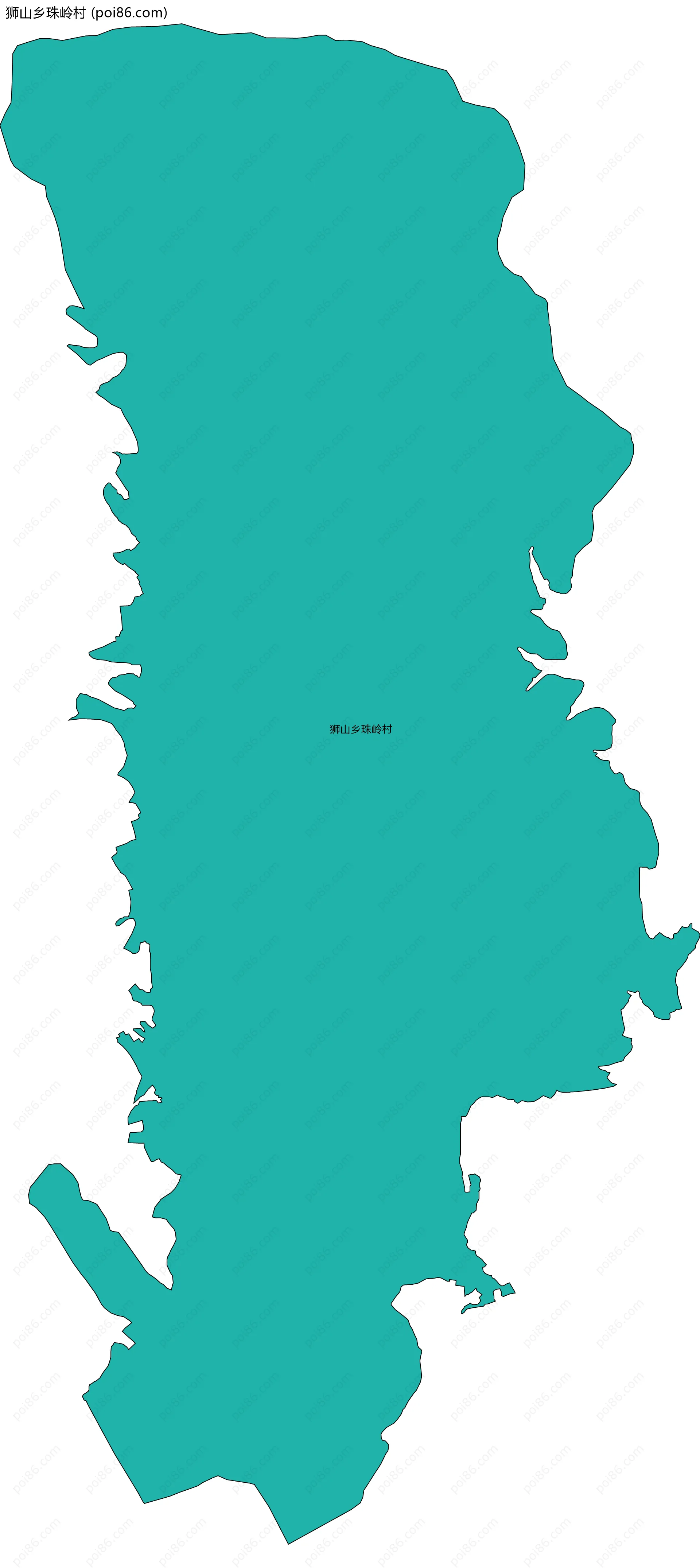 狮山乡珠岭村边界地图