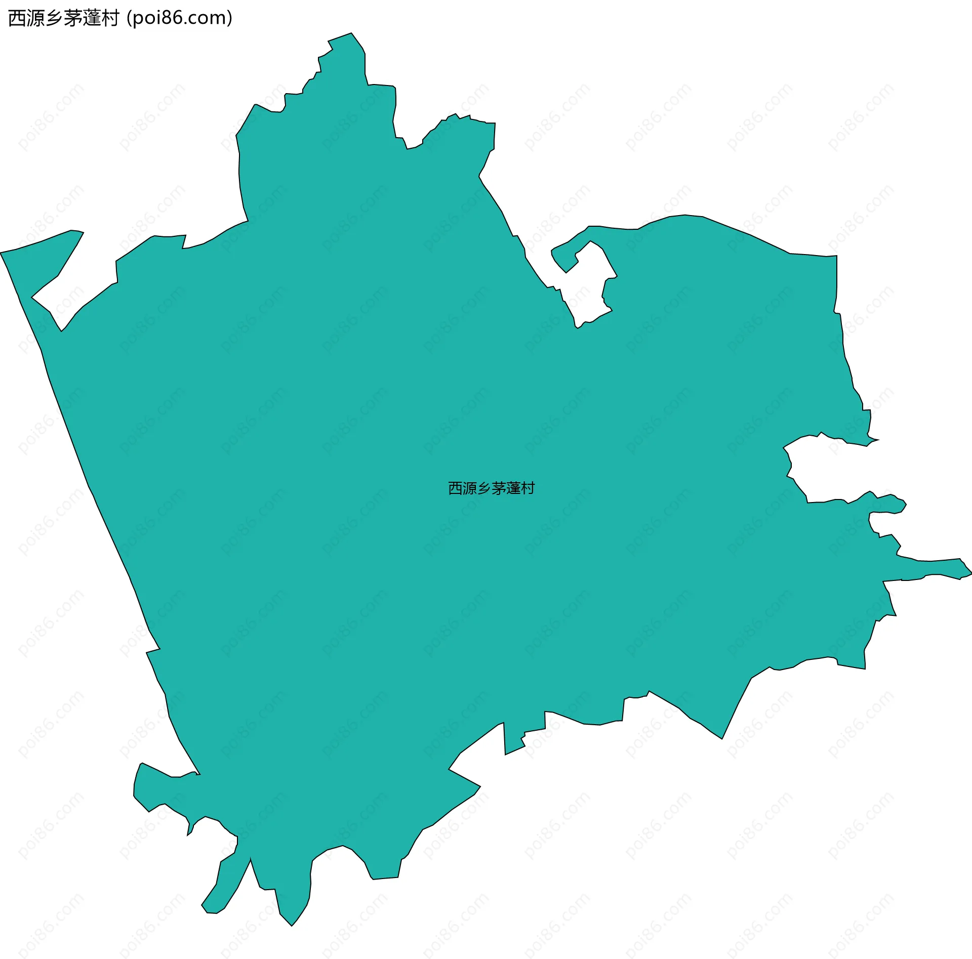 西源乡茅蓬村边界地图