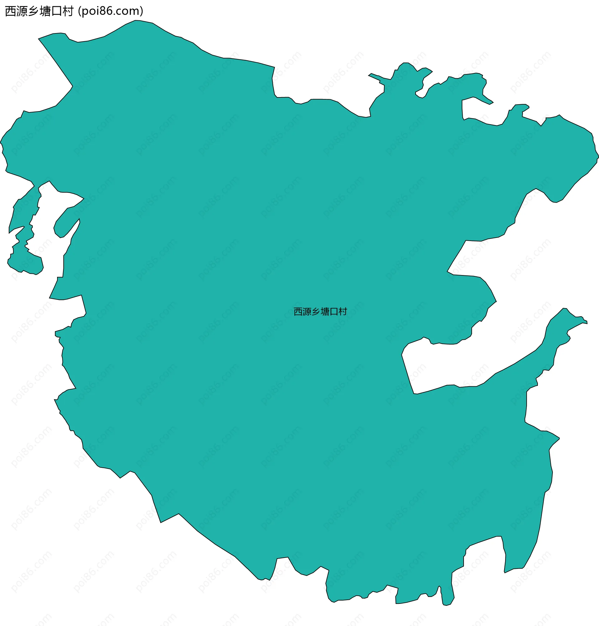 西源乡塘口村边界地图