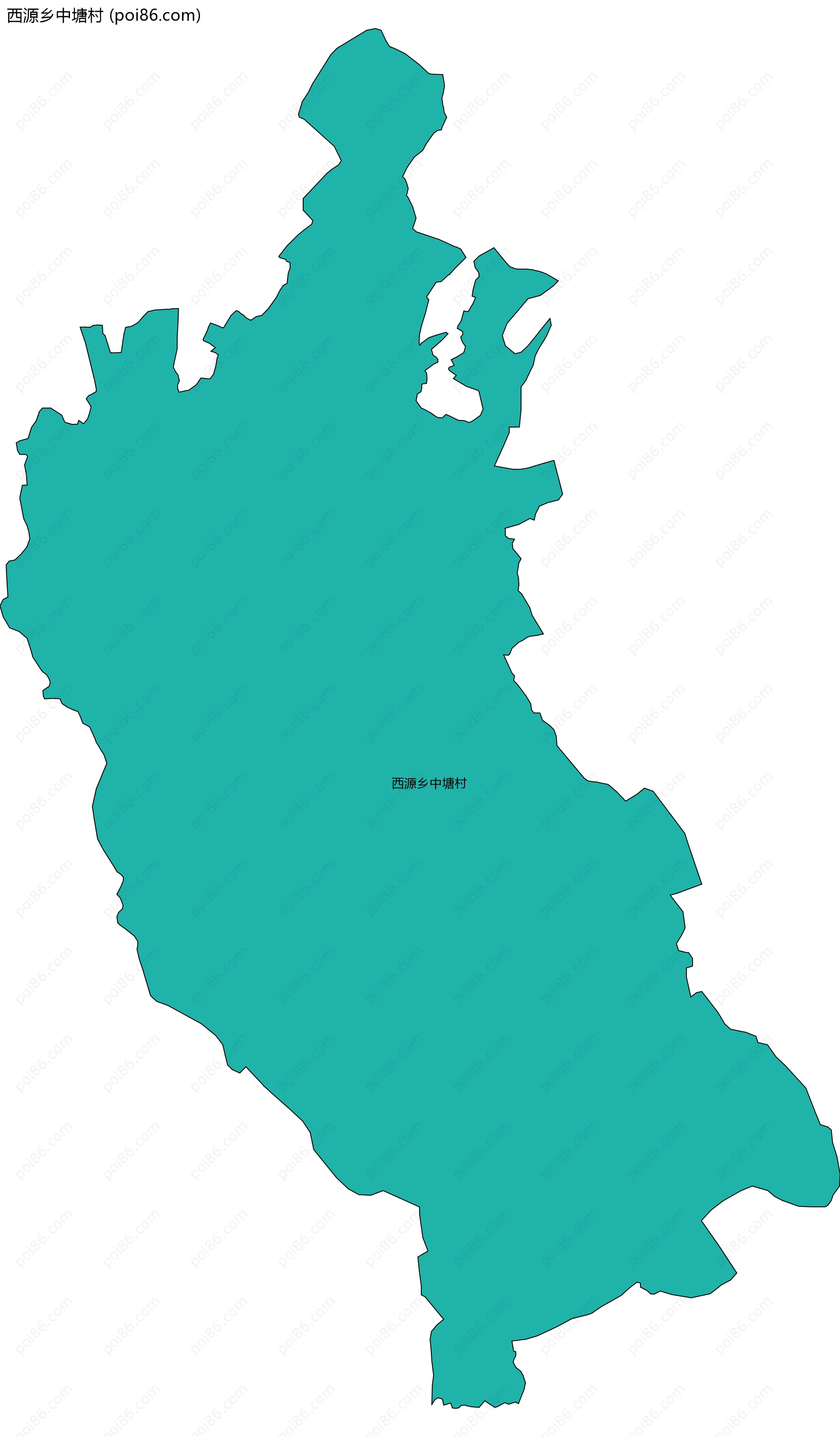 西源乡中塘村边界地图
