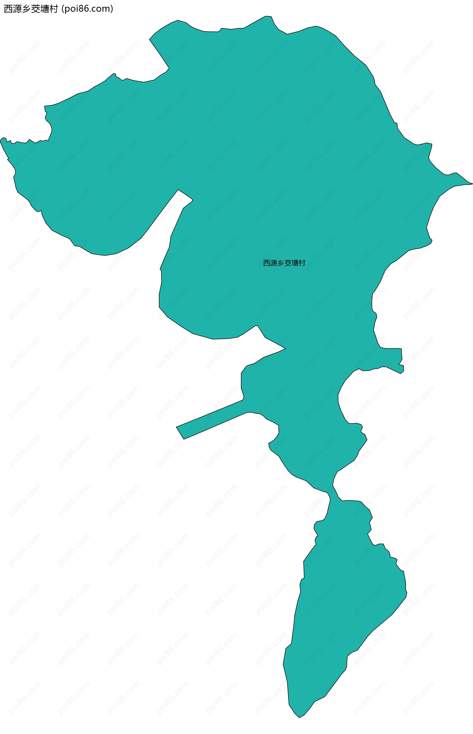 西源乡茭塘村边界地图