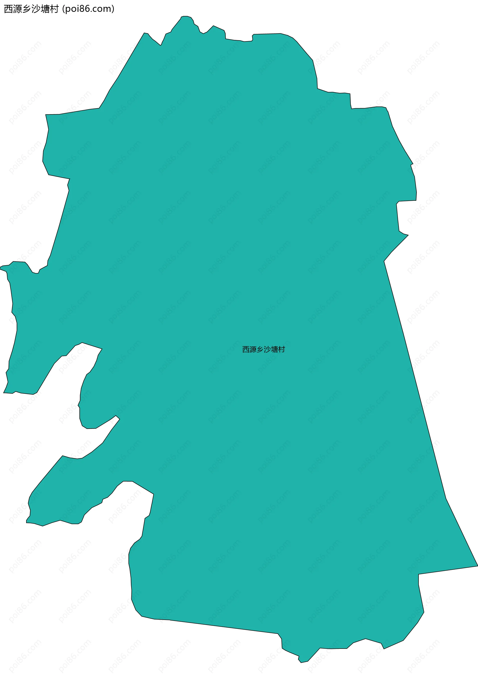 西源乡沙塘村边界地图