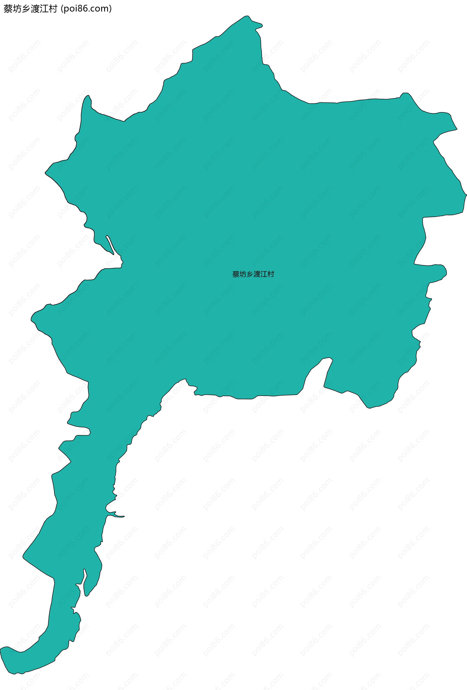 蔡坊乡渡江村边界地图