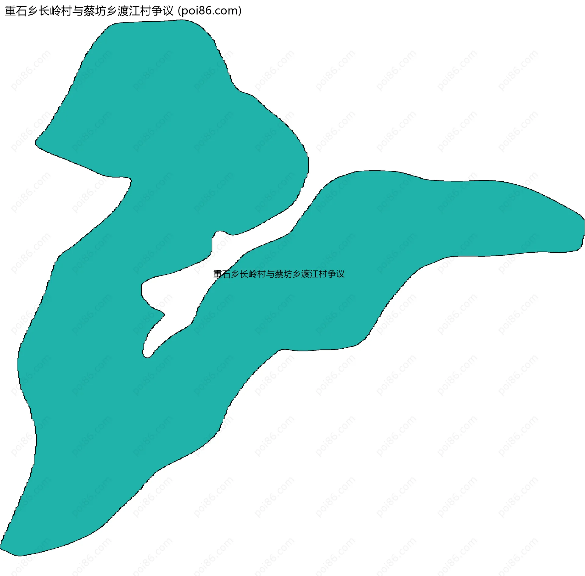 重石乡长岭村与蔡坊乡渡江村争议边界地图