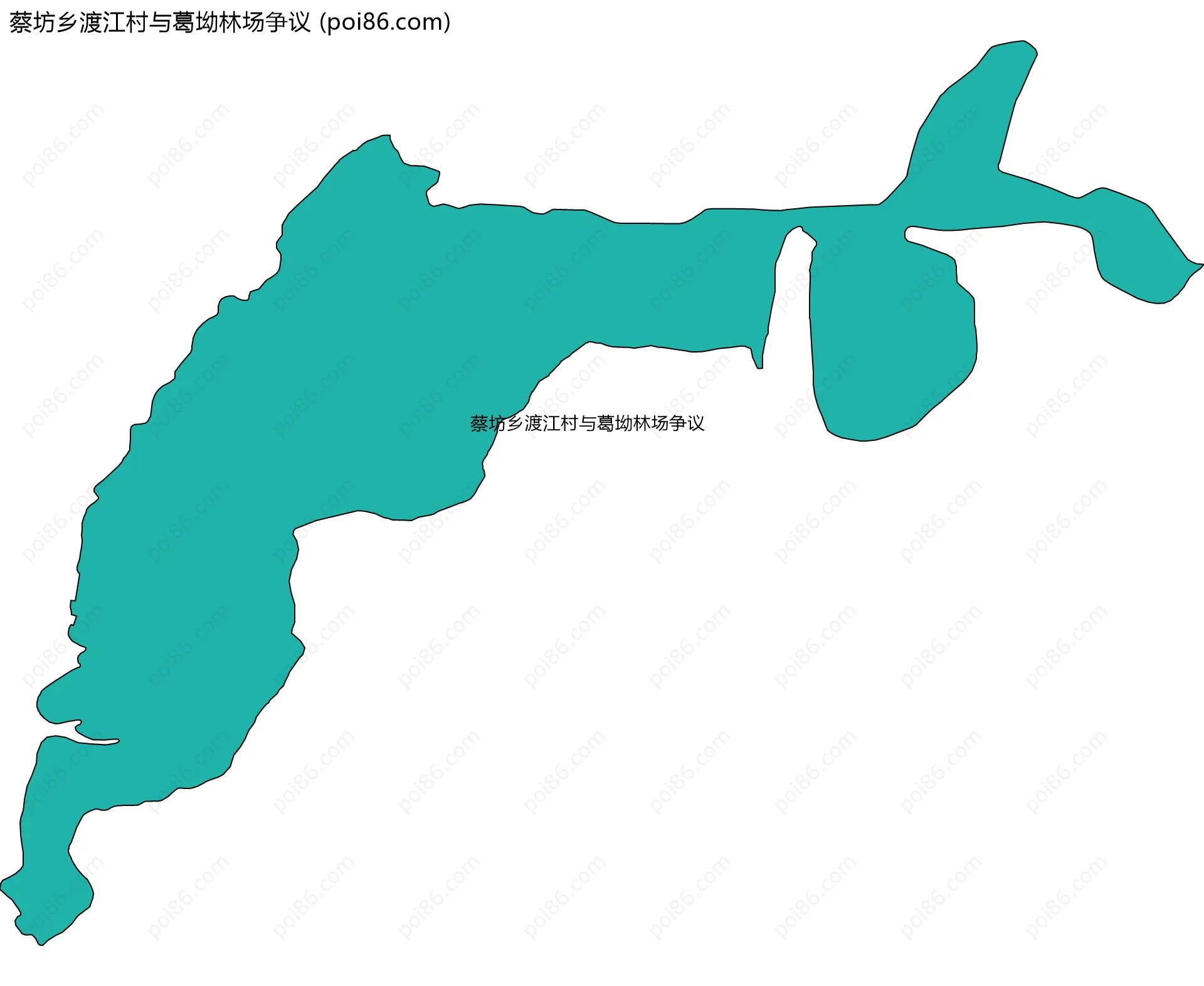 蔡坊乡渡江村与葛坳林场争议边界地图