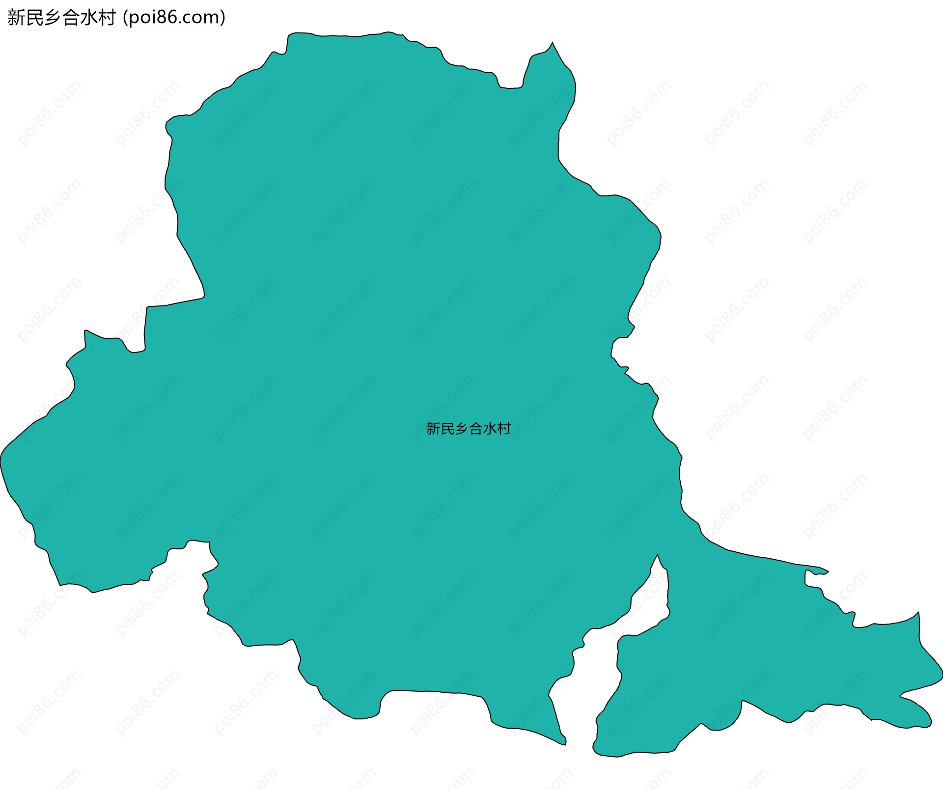 新民乡合水村边界地图