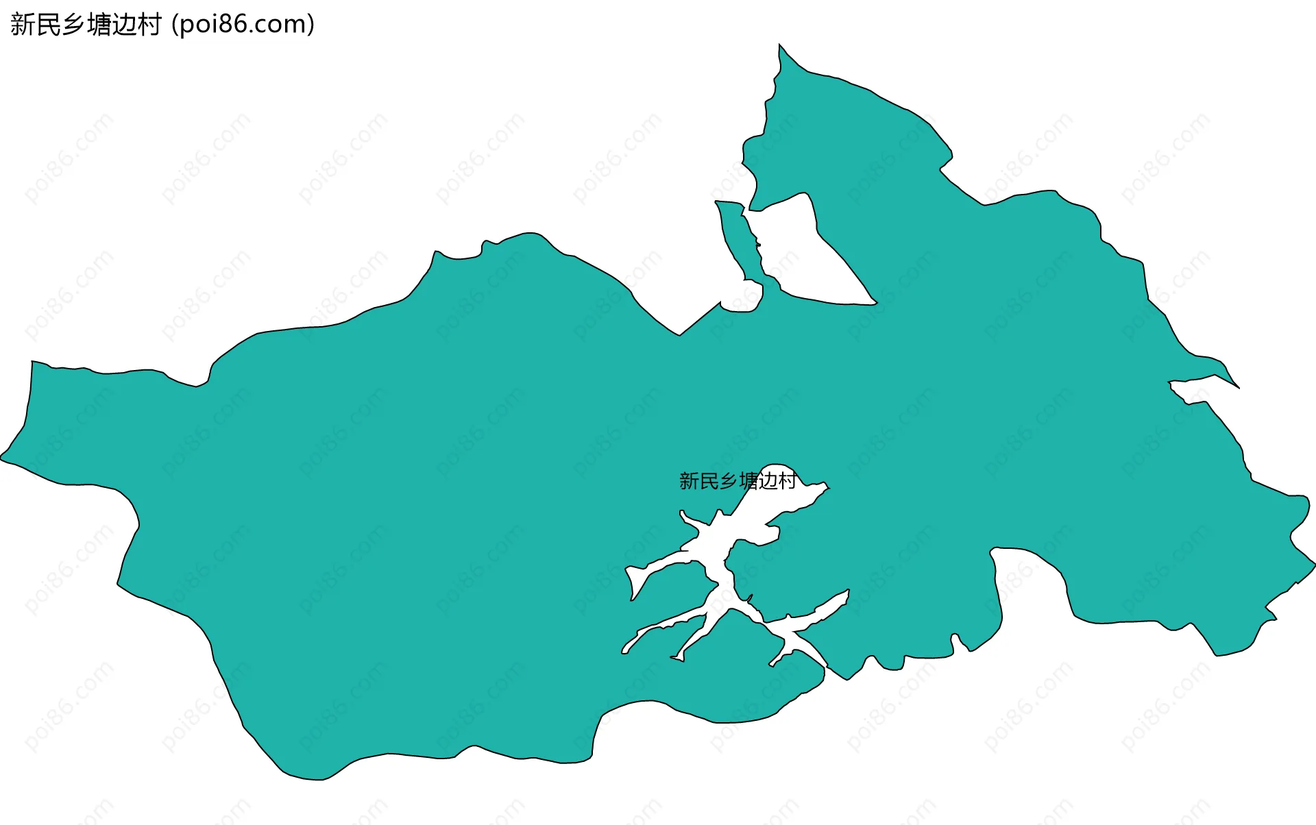 新民乡塘边村边界地图