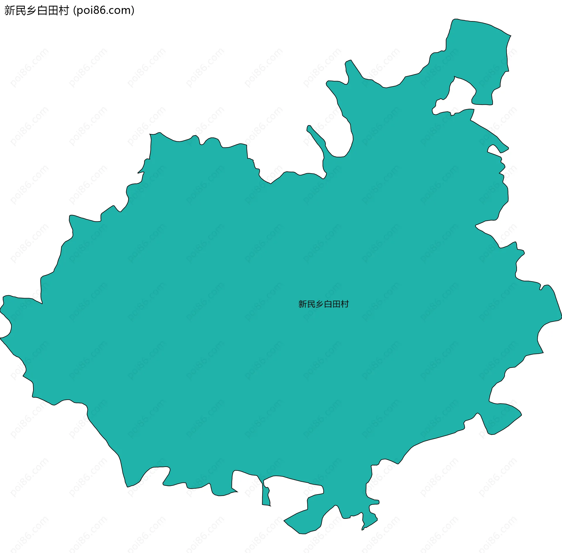 新民乡白田村边界地图