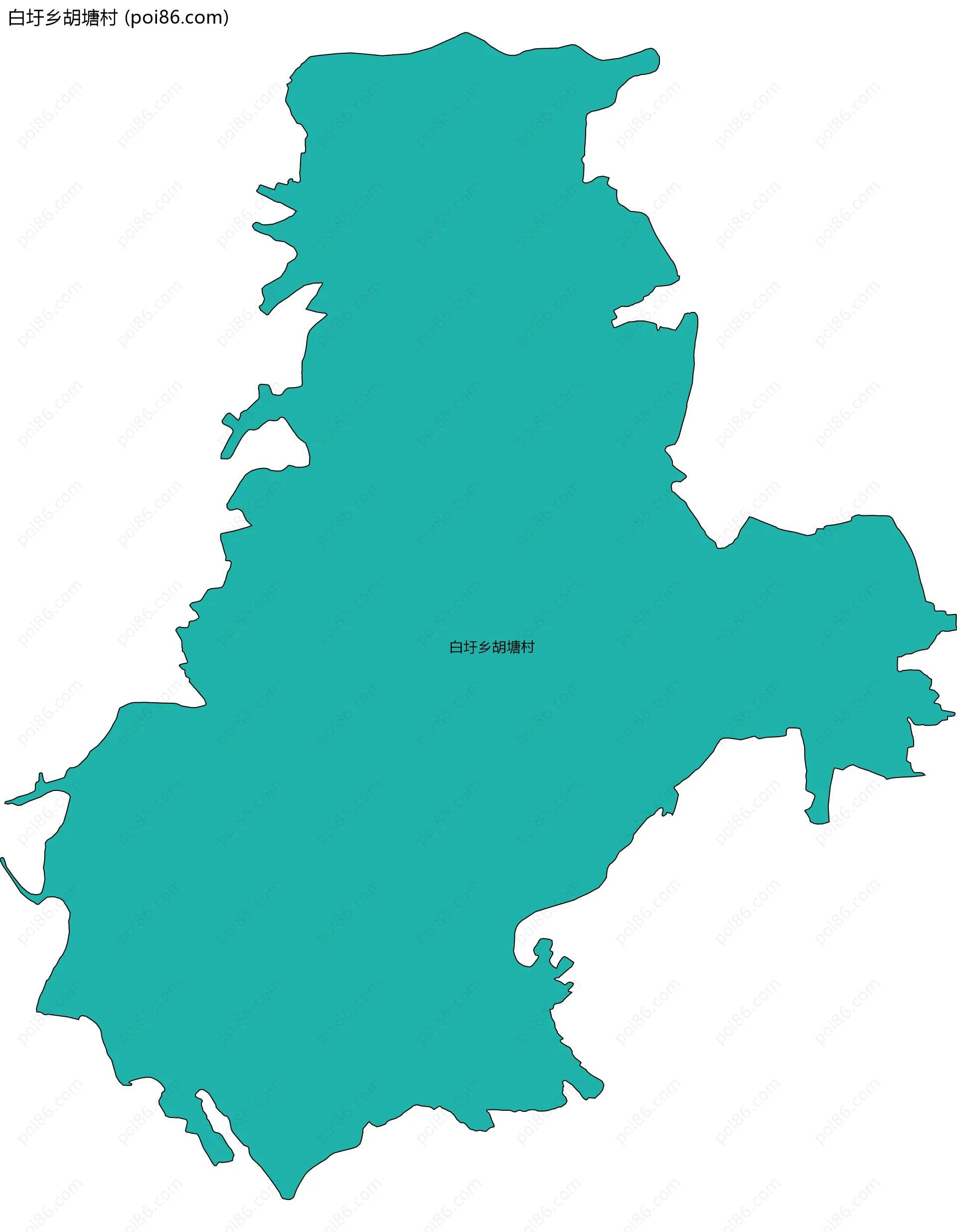 白圩乡胡塘村边界地图
