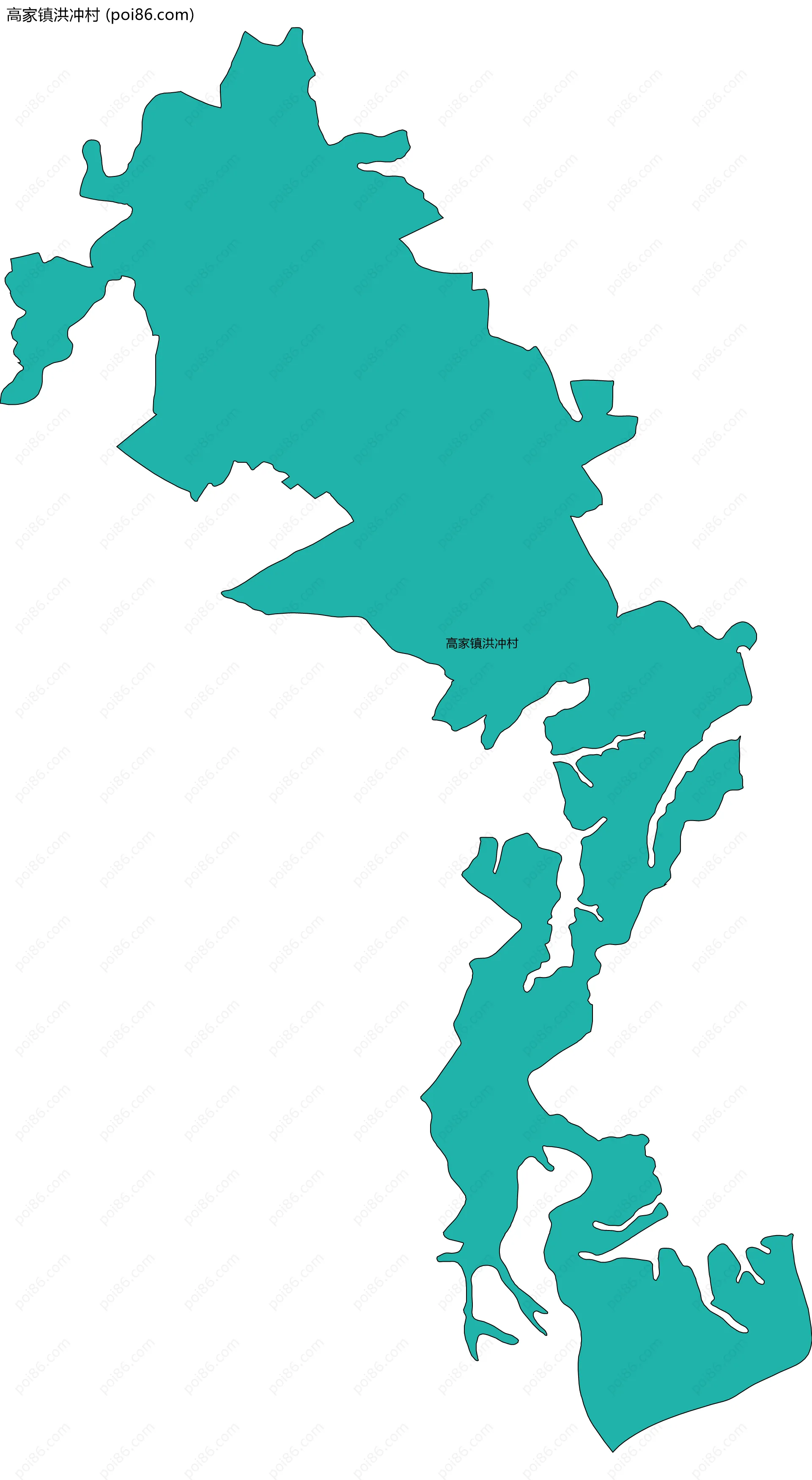 高家镇洪冲村边界地图