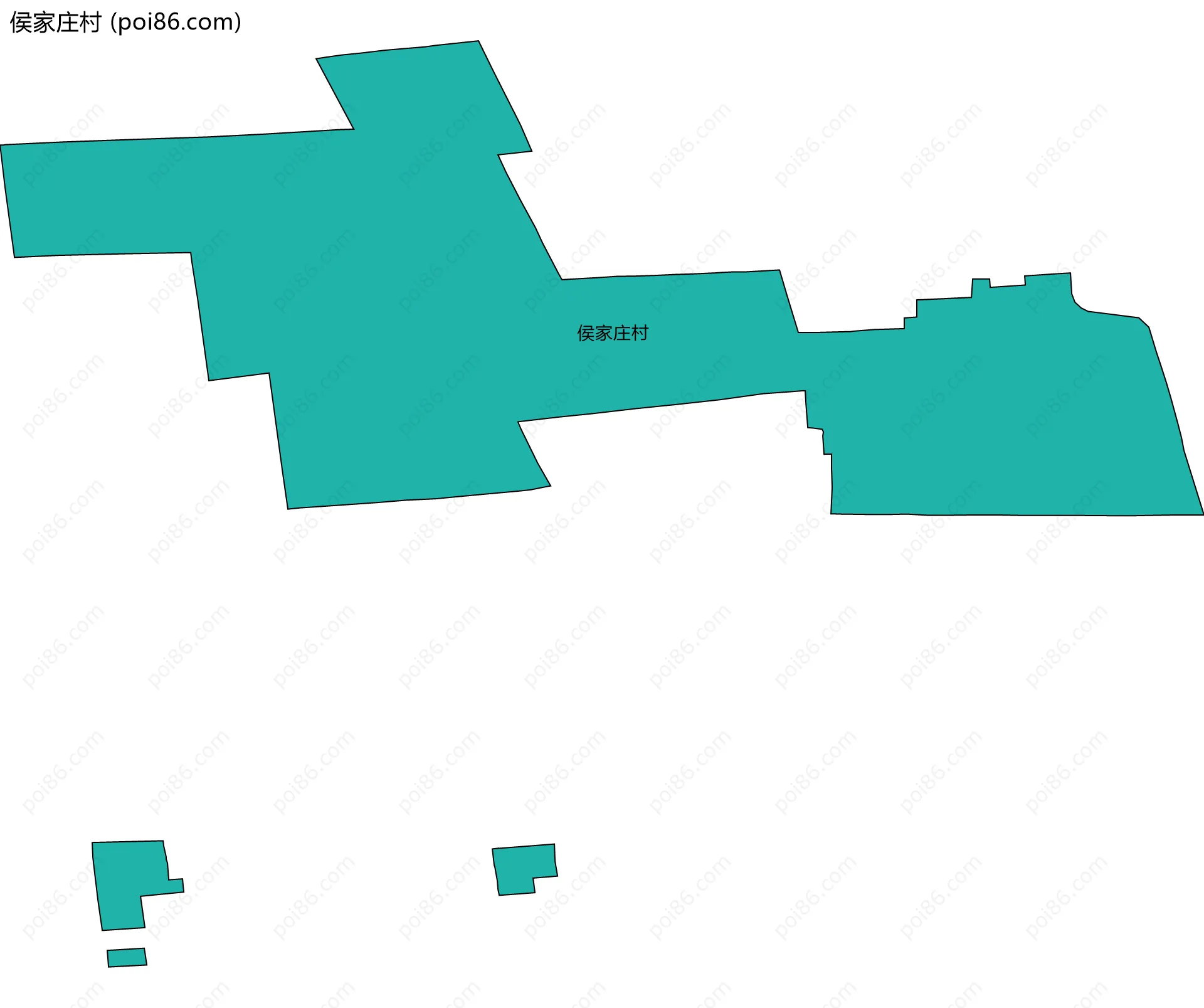 侯家庄村边界地图