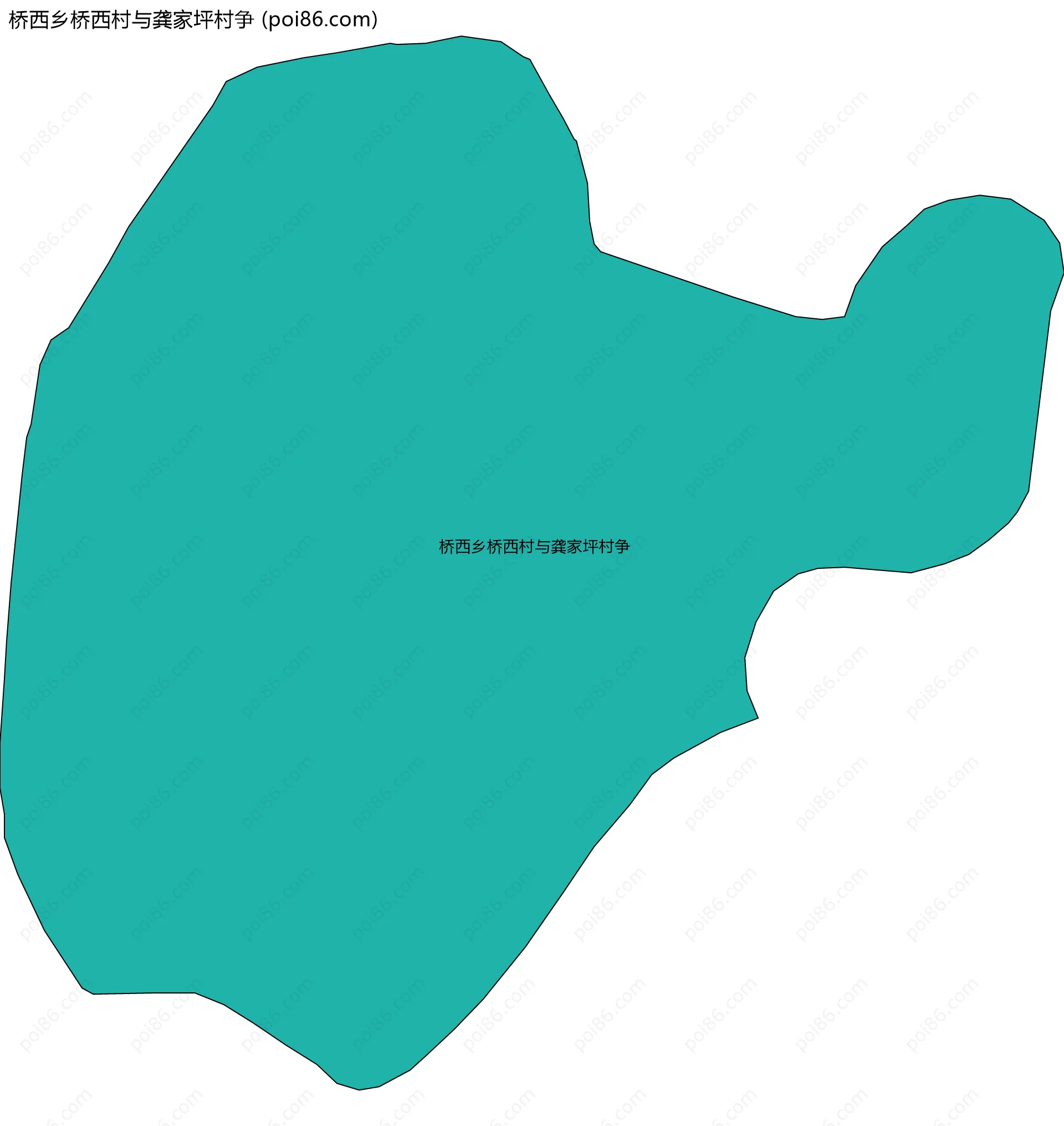 桥西乡桥西村与龚家坪村争边界地图