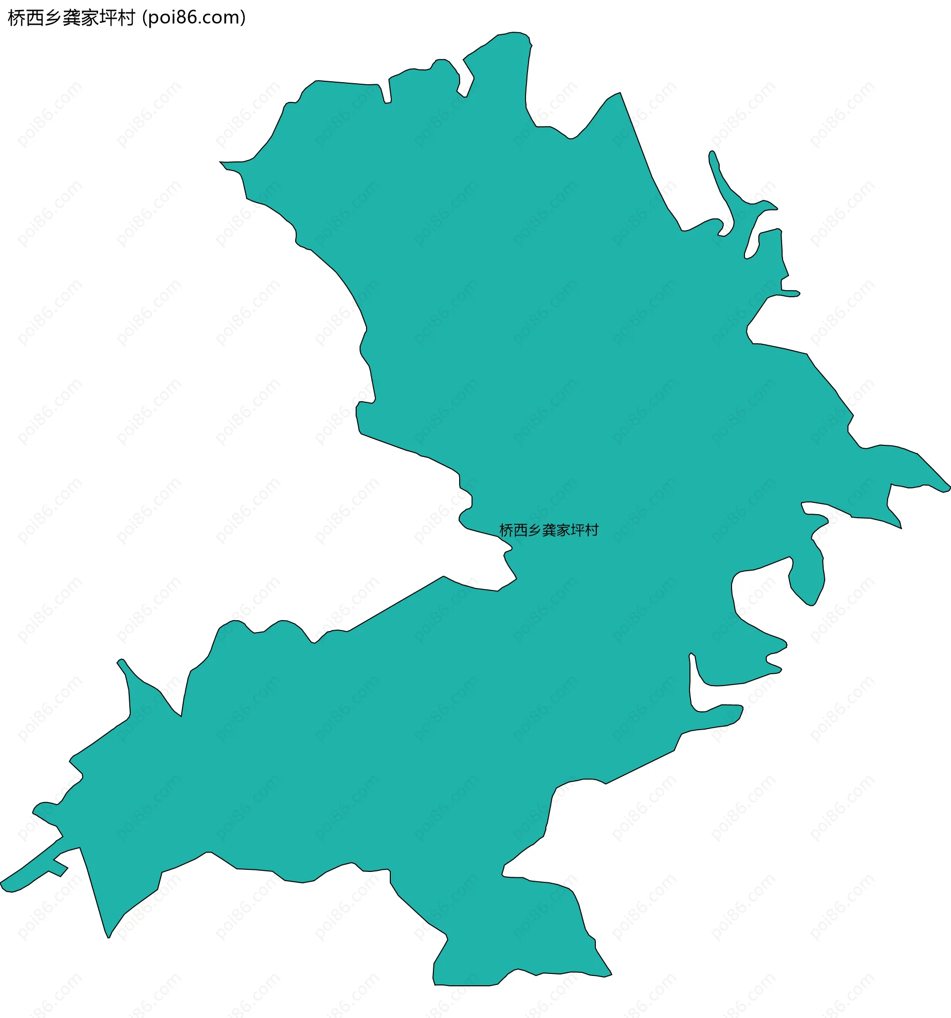 桥西乡龚家坪村边界地图