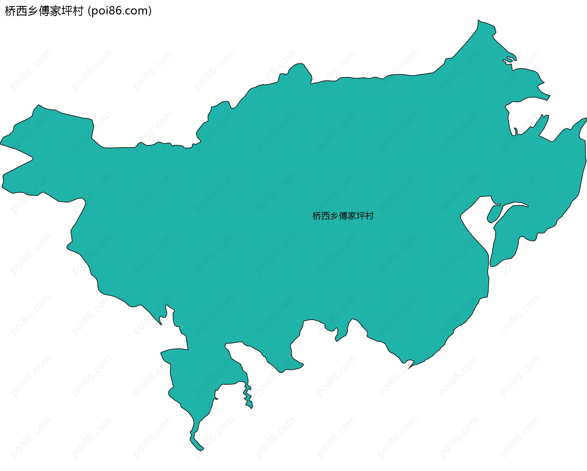 桥西乡傅家坪村边界地图