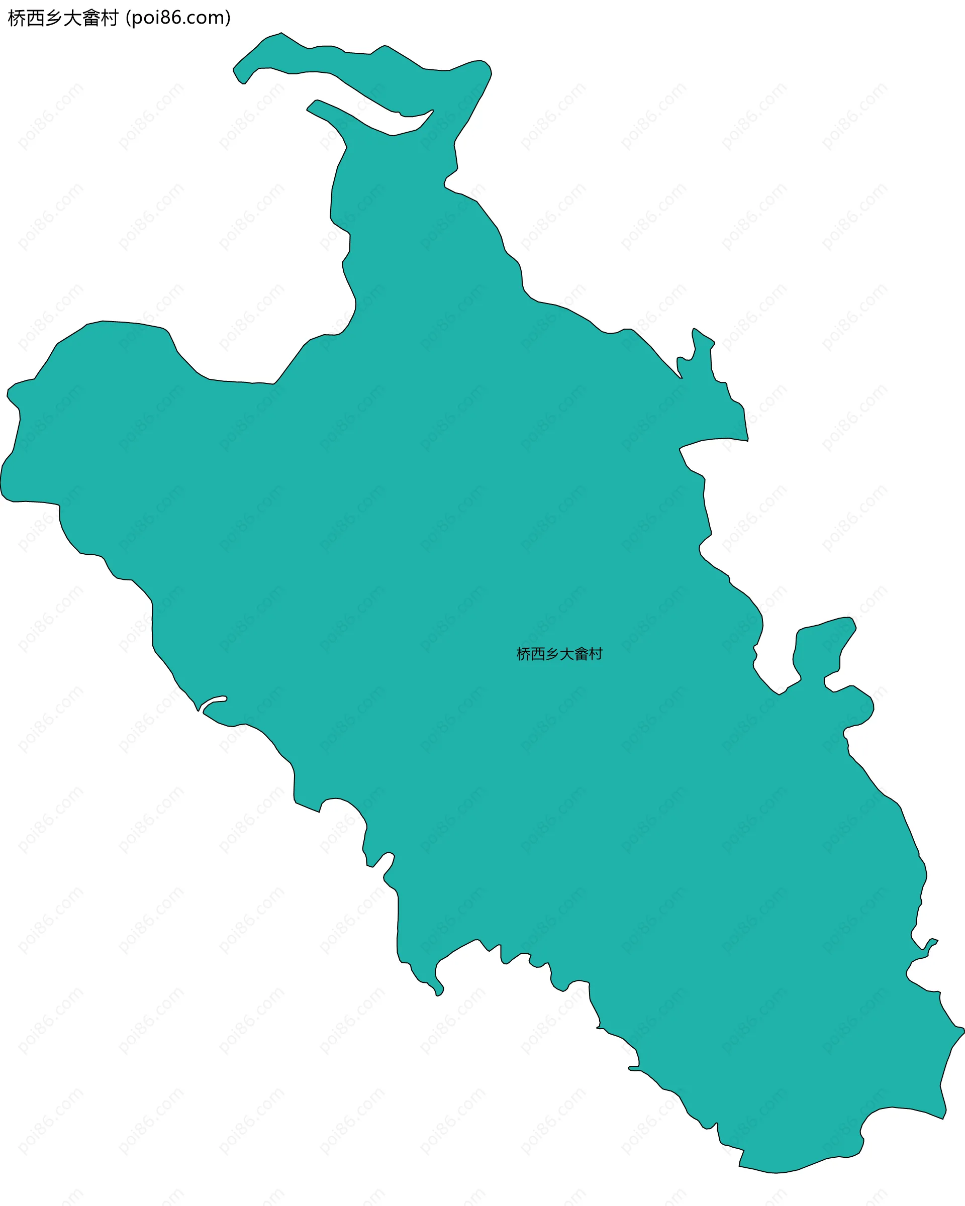 桥西乡大畲村边界地图