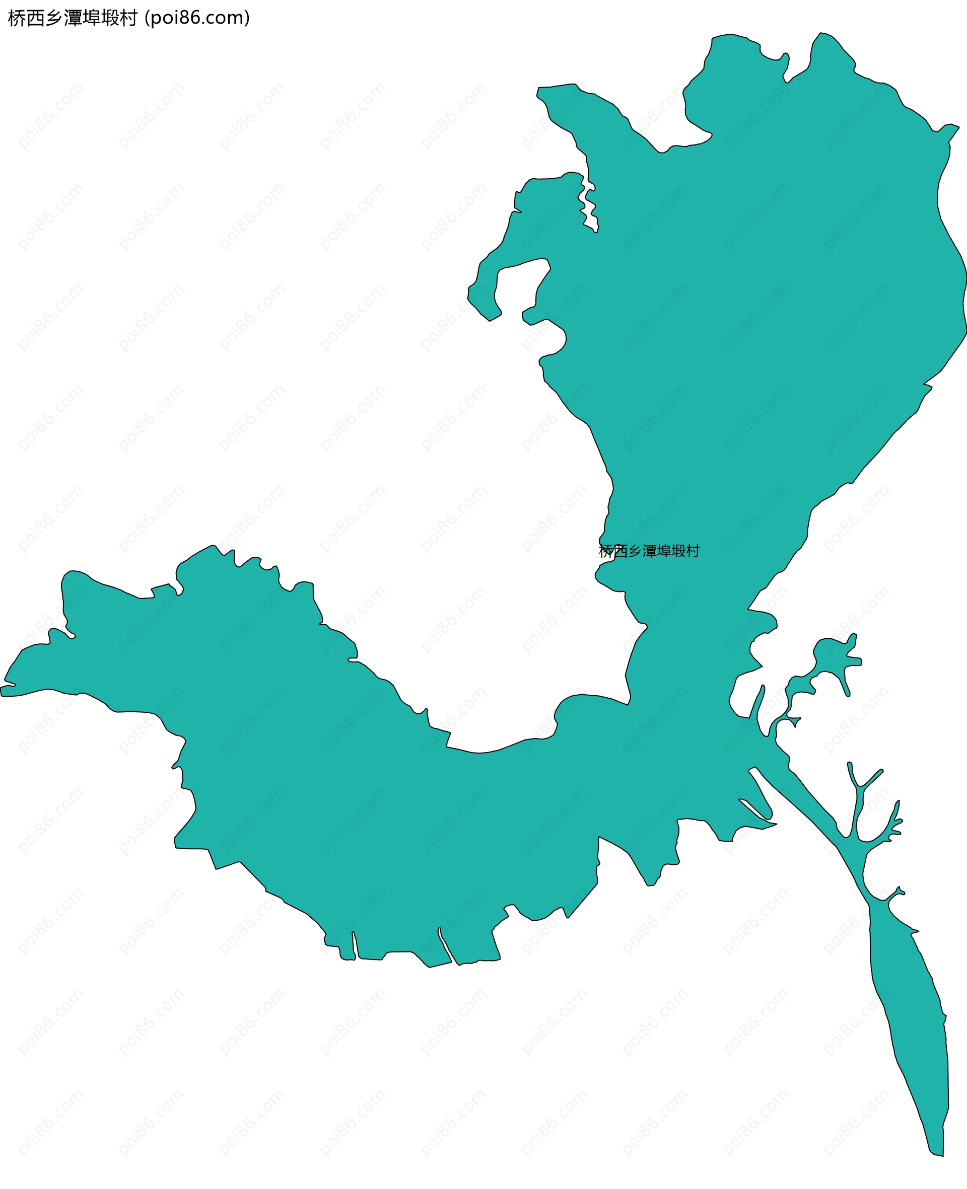 桥西乡潭埠塅村边界地图