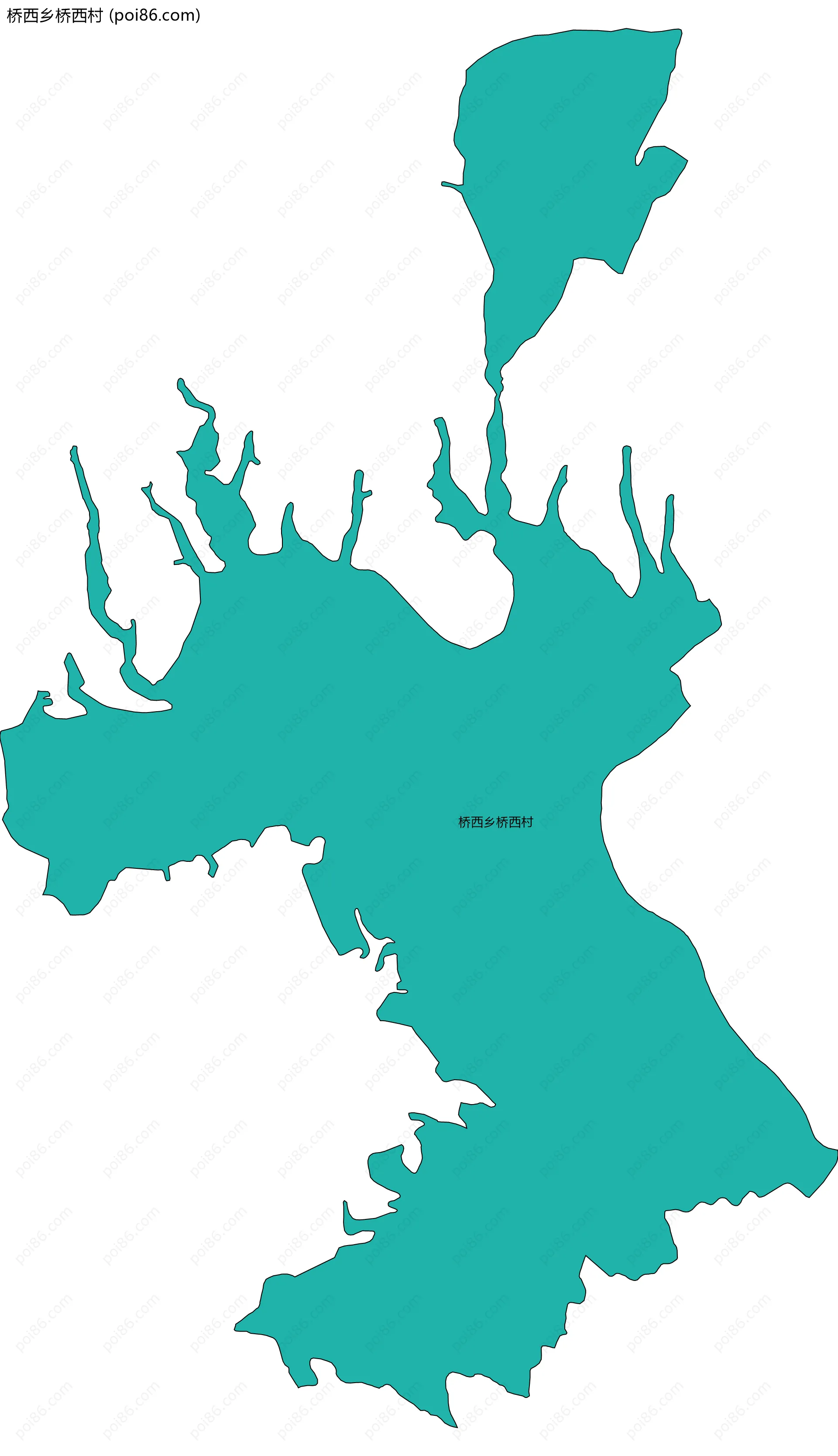 桥西乡桥西村边界地图