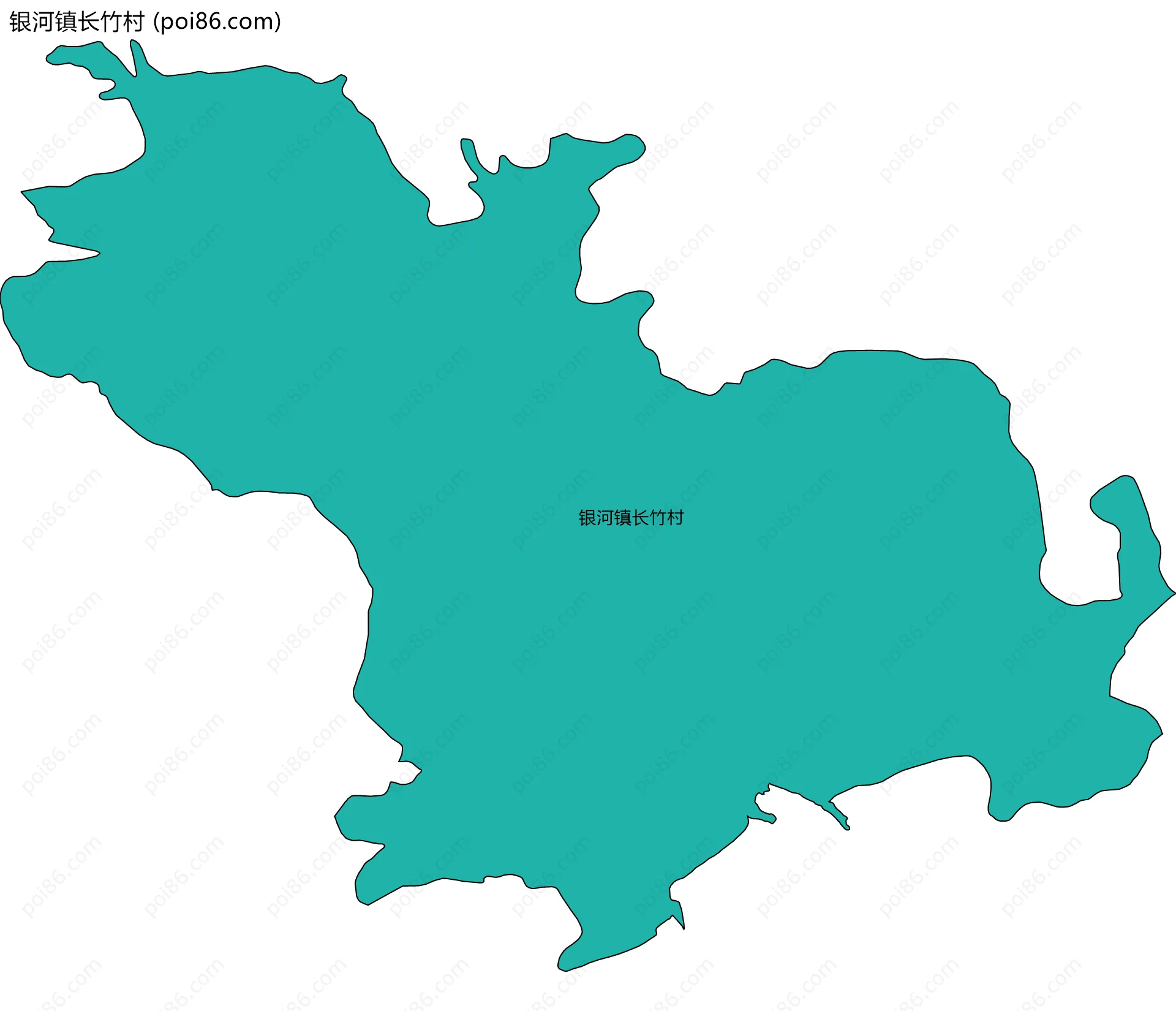 银河镇长竹村边界地图