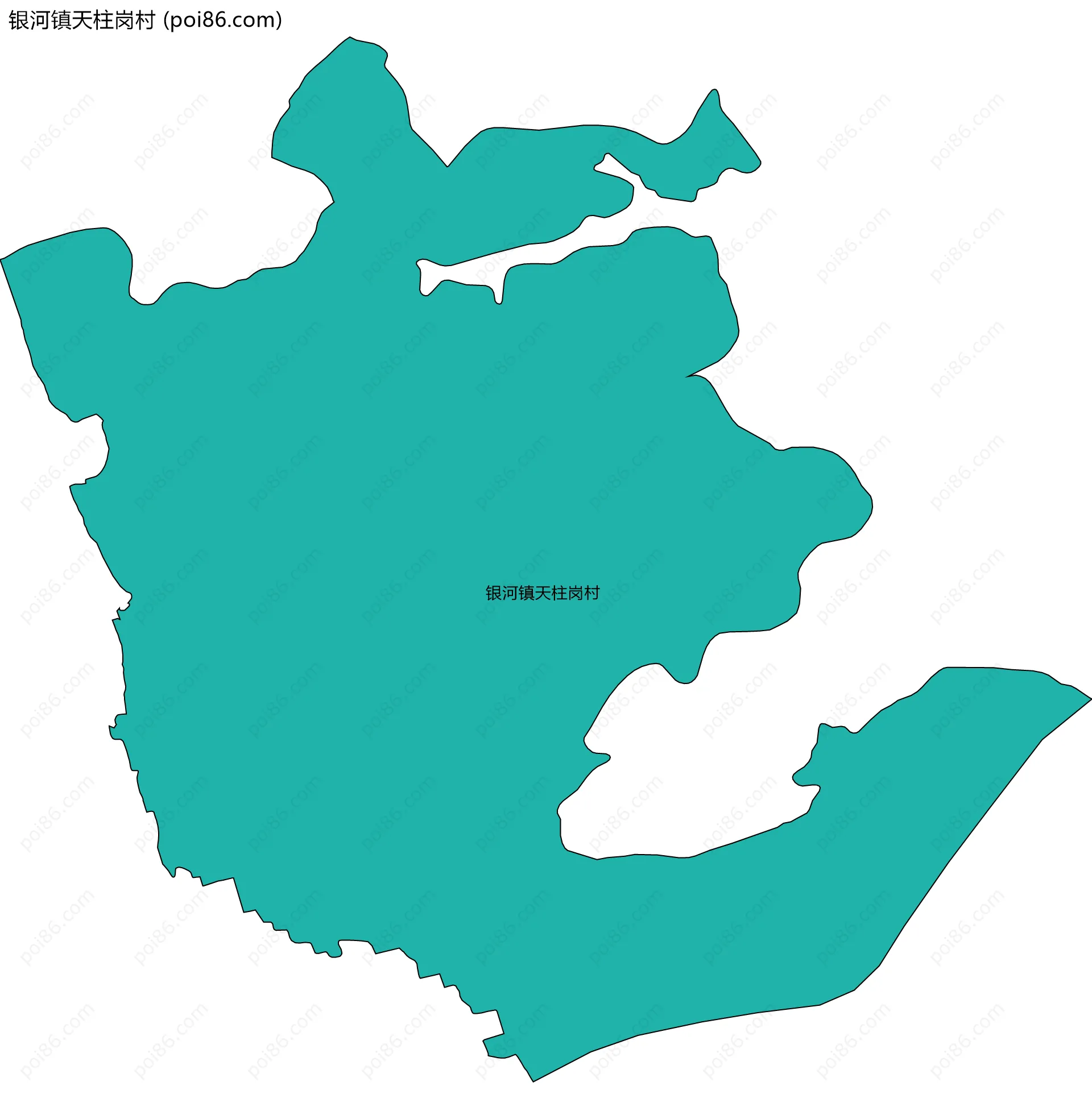 银河镇天柱岗村边界地图