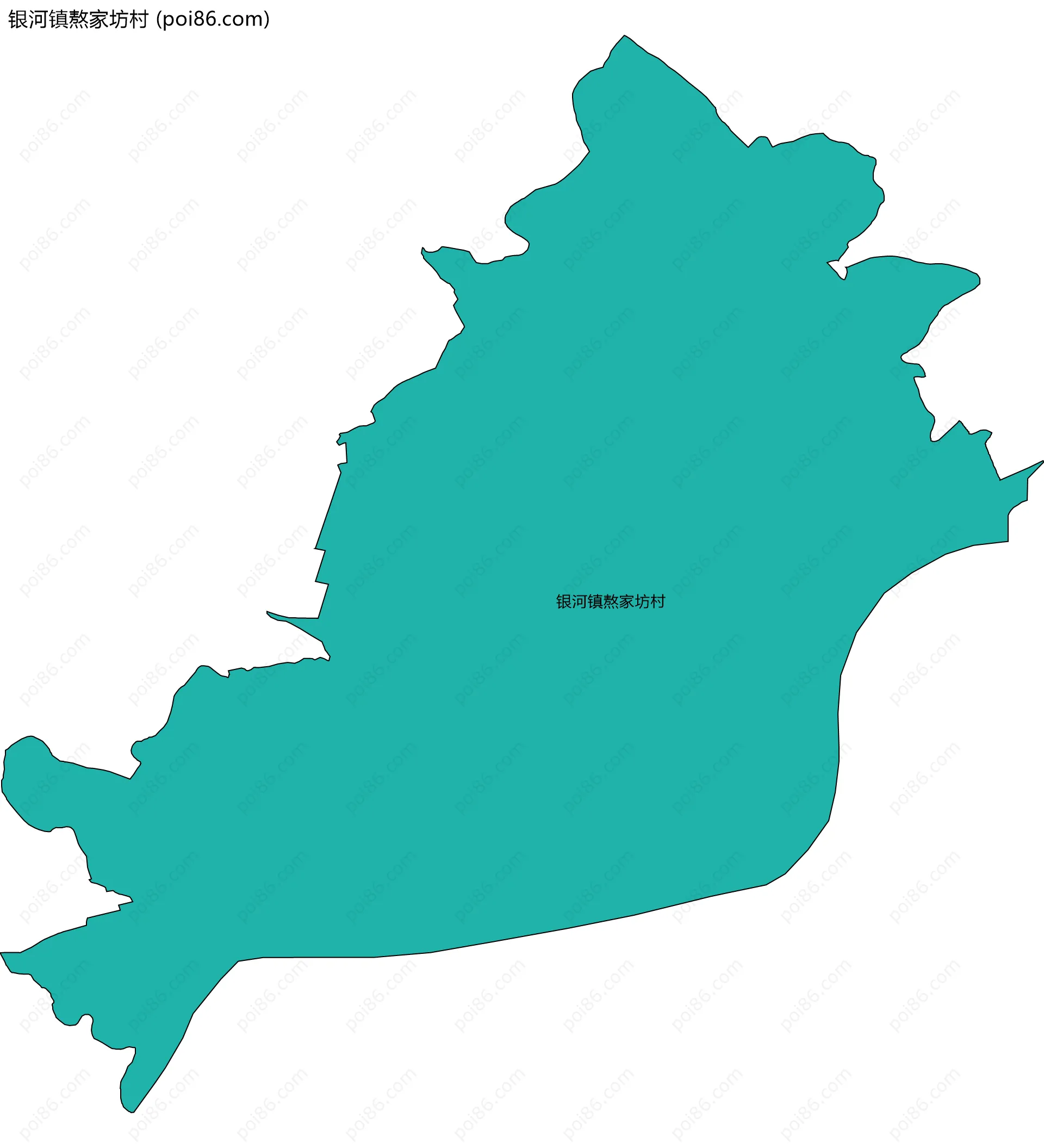 银河镇熬家坊村边界地图