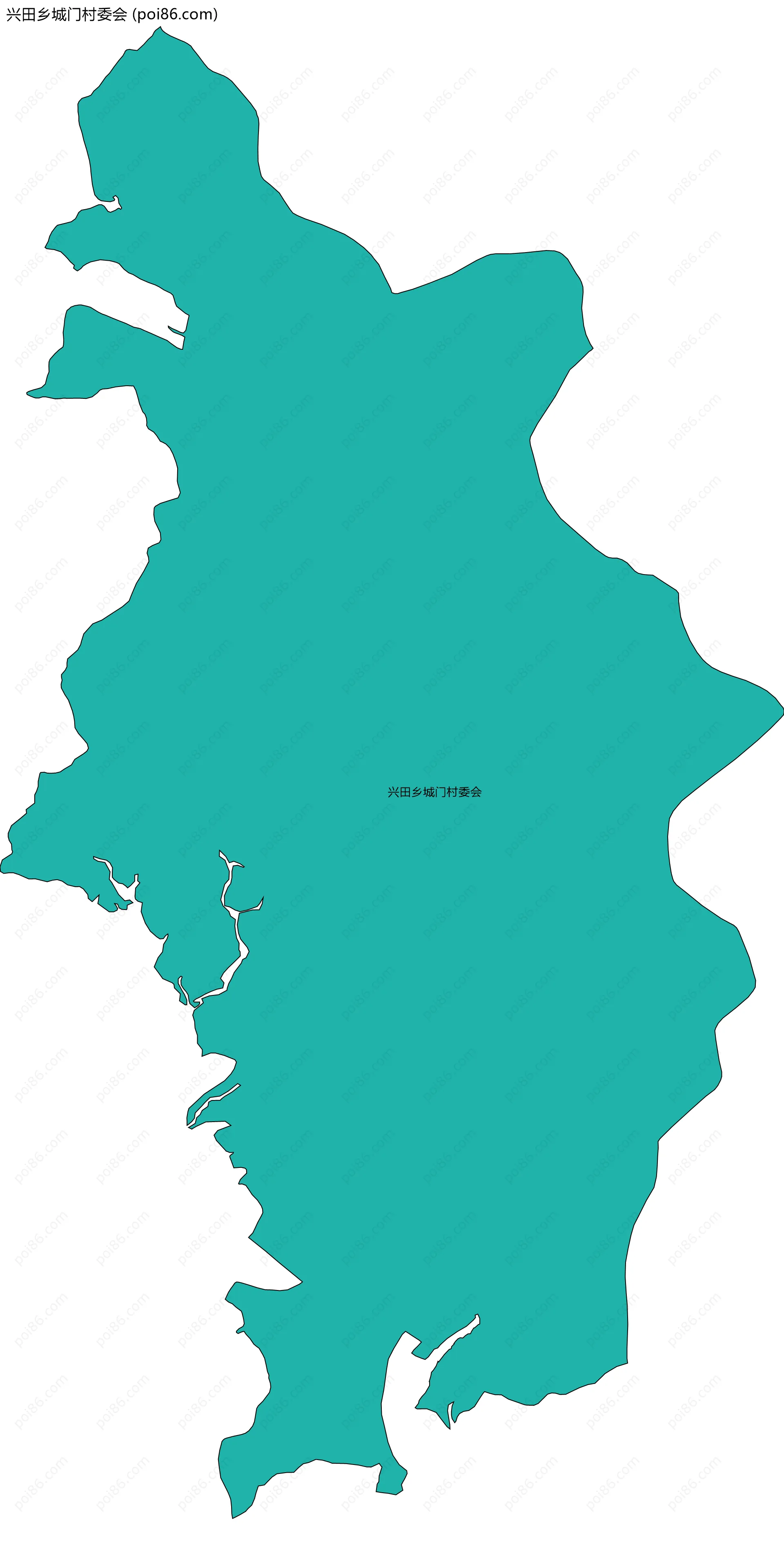 兴田乡城门村委会边界地图
