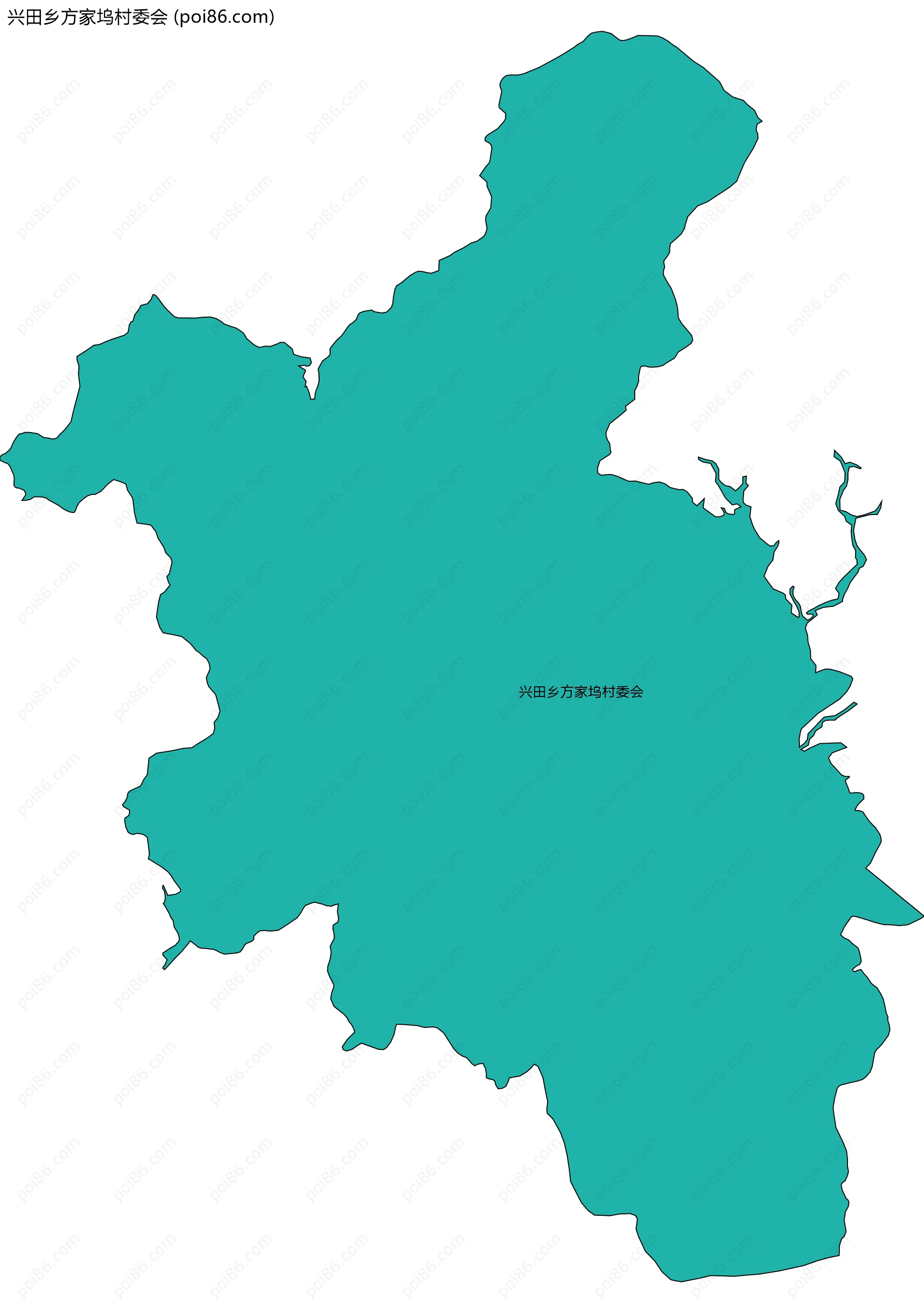 兴田乡方家坞村委会边界地图