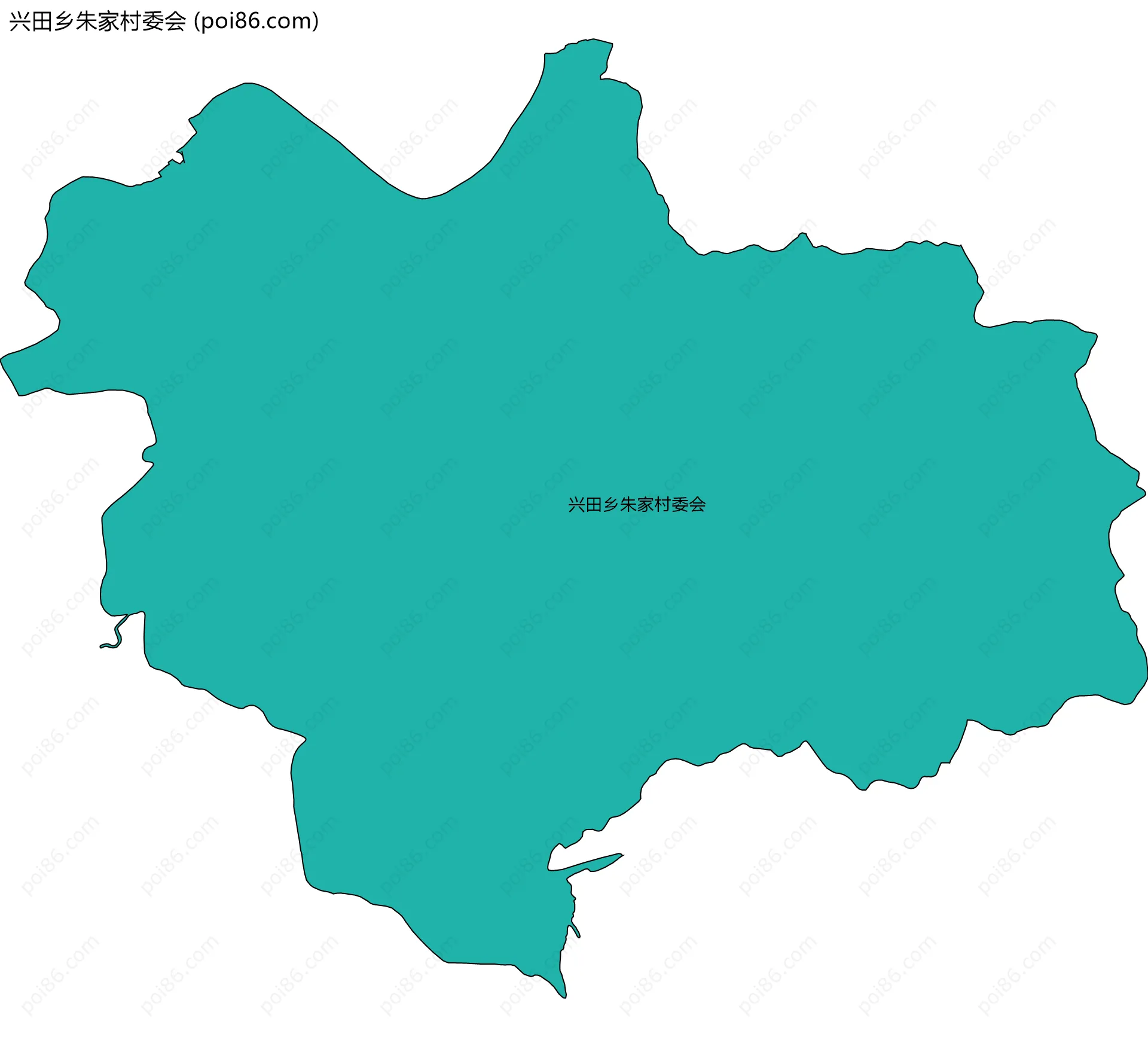 兴田乡朱家村委会边界地图