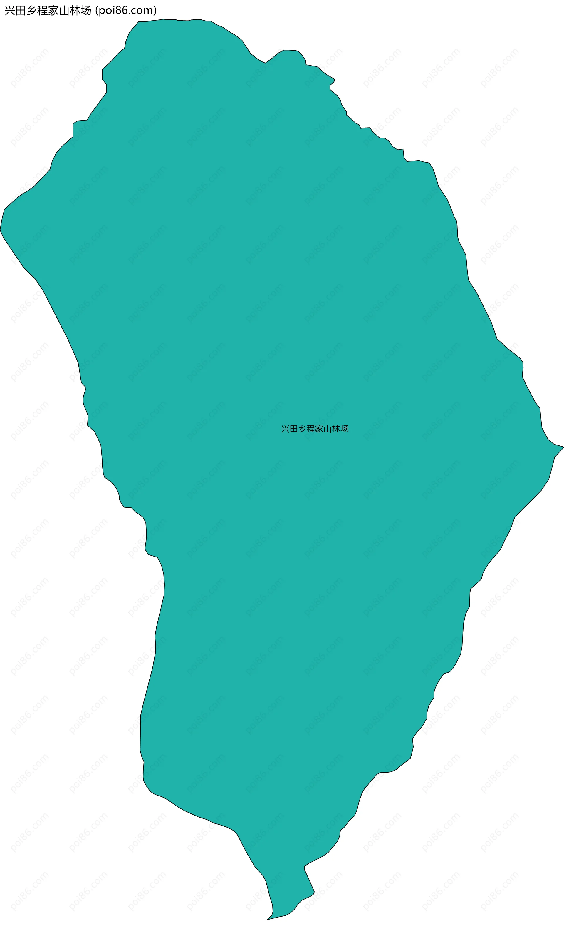 兴田乡程家山林场边界地图