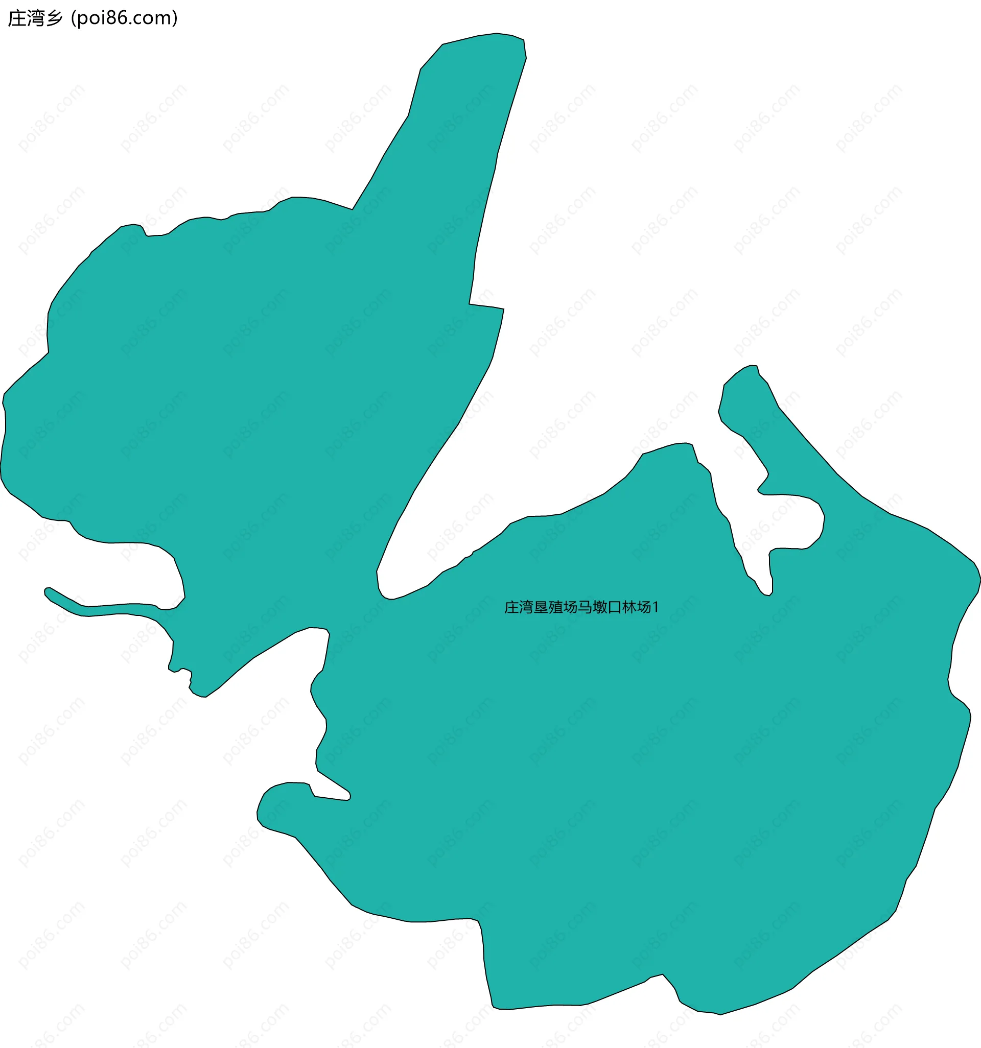 庄湾乡边界地图(五级行政区划)