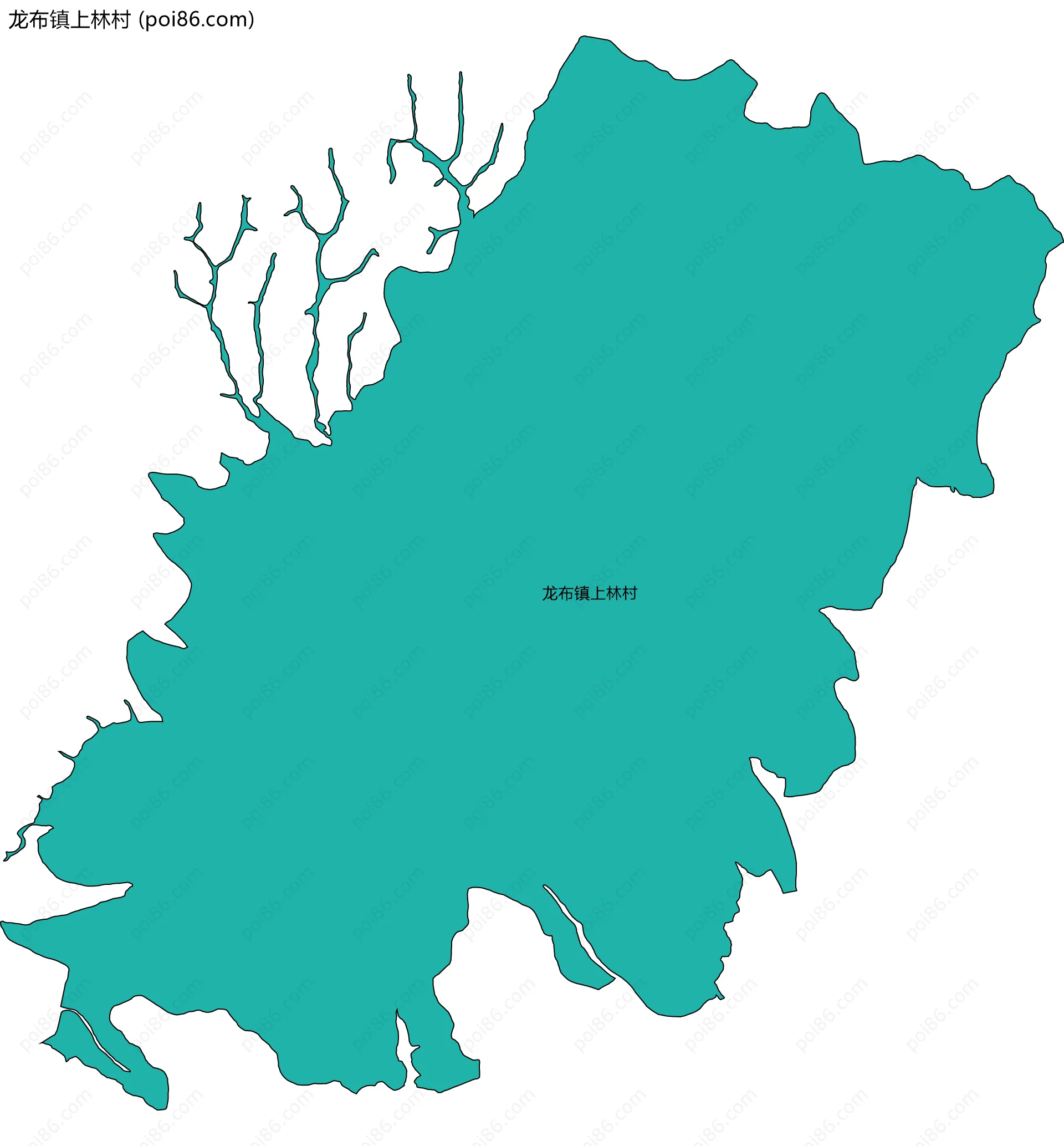 龙布镇上林村边界地图