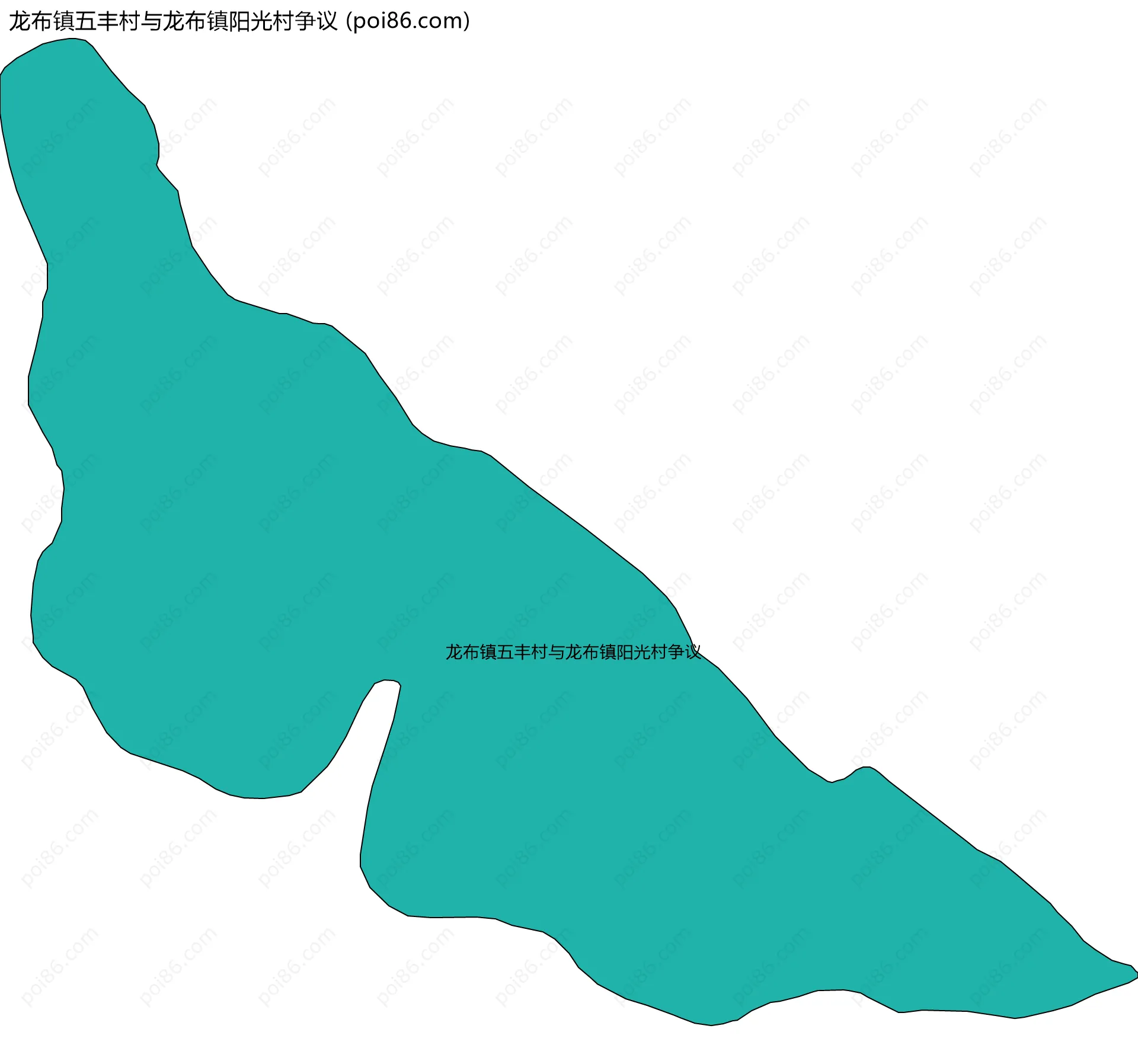 龙布镇五丰村与龙布镇阳光村争议边界地图