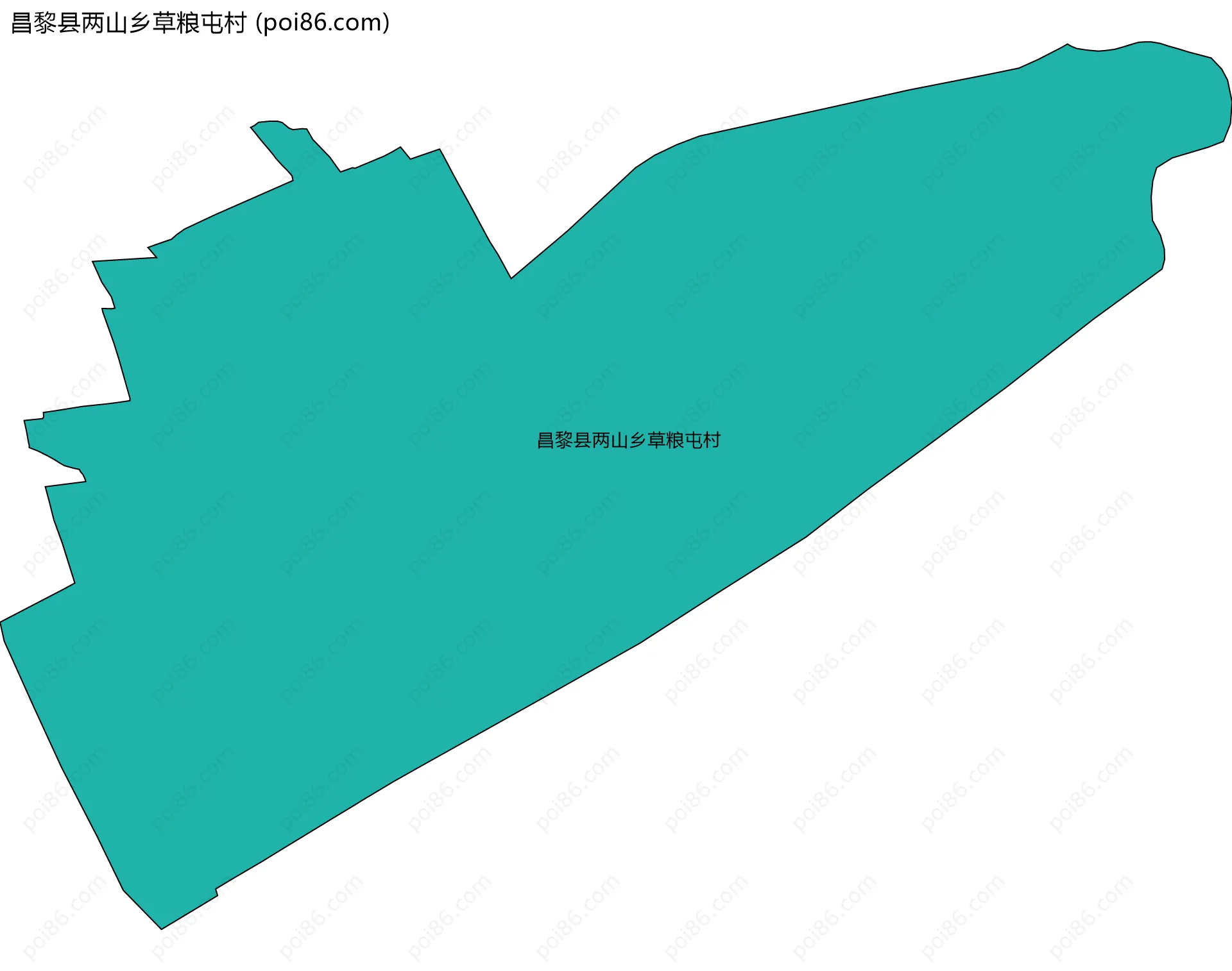 昌黎县两山乡草粮屯村边界地图