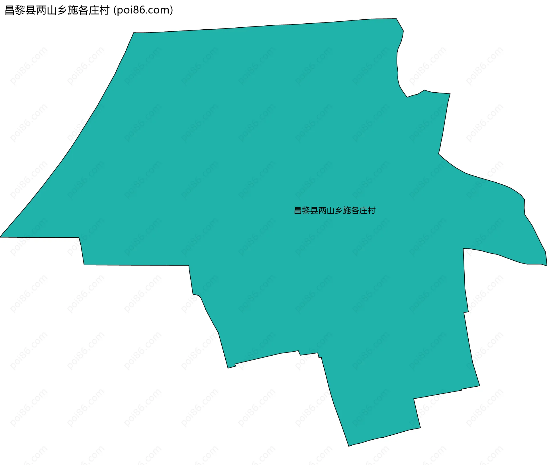 昌黎县两山乡施各庄村边界地图