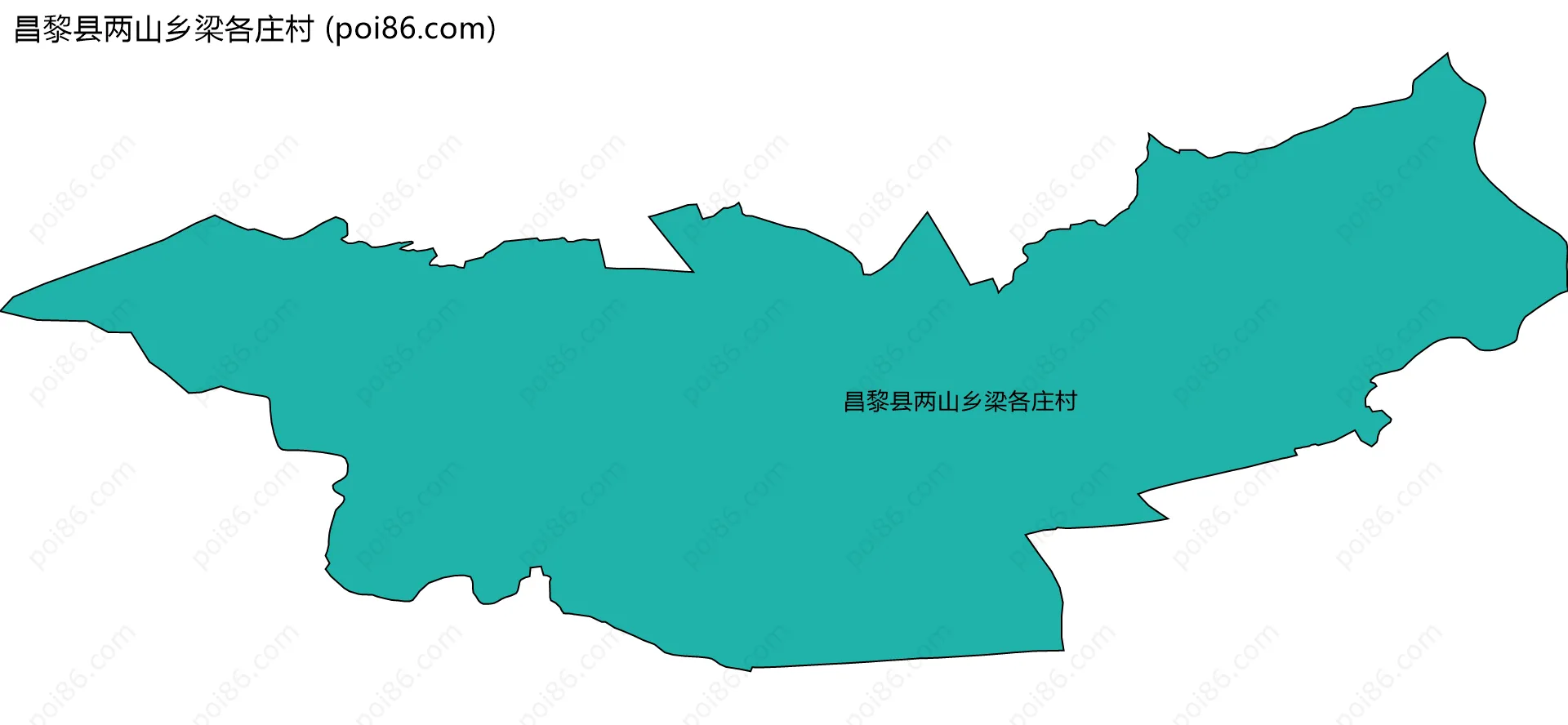 昌黎县两山乡梁各庄村边界地图