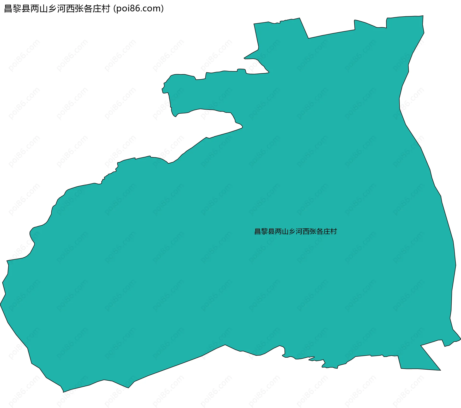 昌黎县两山乡河西张各庄村边界地图