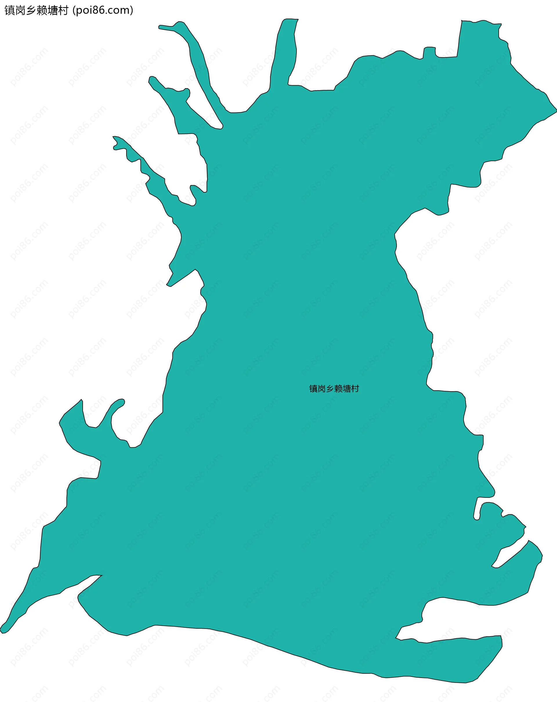 镇岗乡赖塘村边界地图