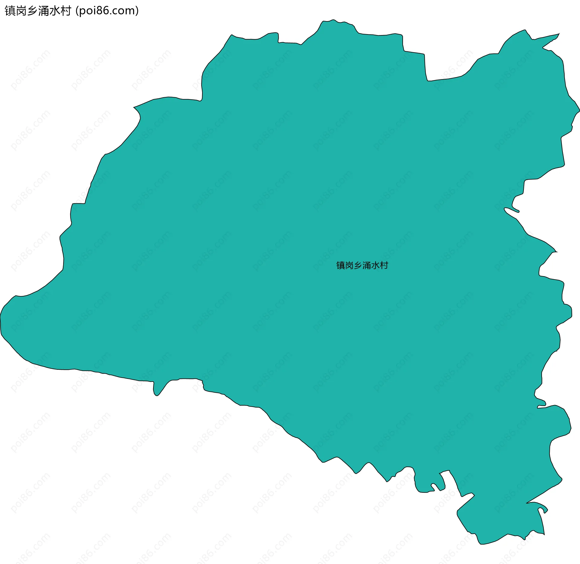 镇岗乡涌水村边界地图