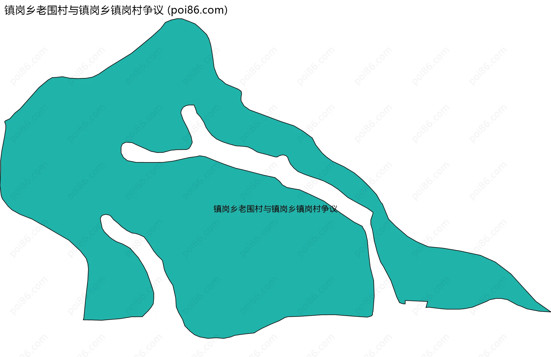 镇岗乡老围村与镇岗乡镇岗村争议边界地图