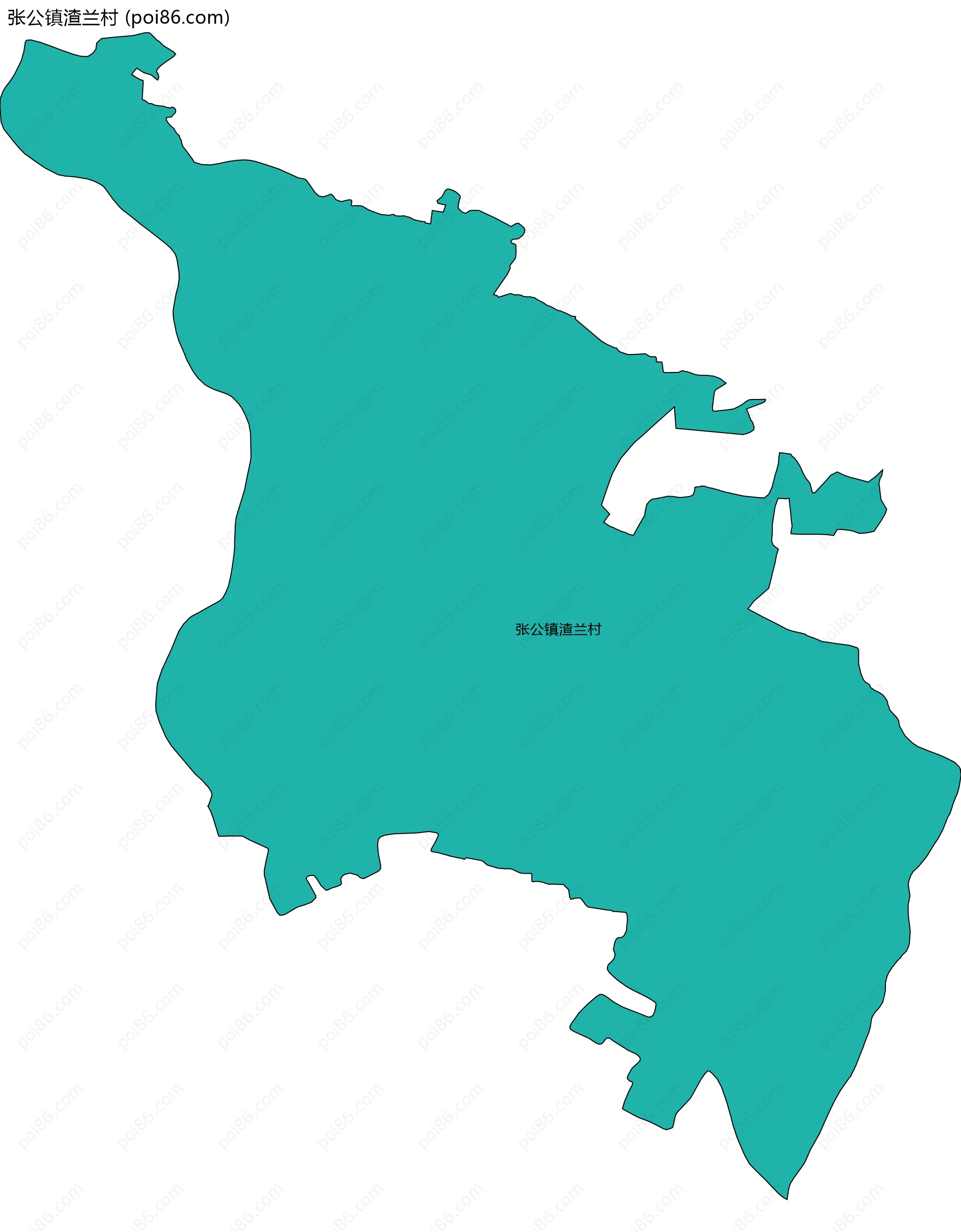 张公镇渣兰村边界地图