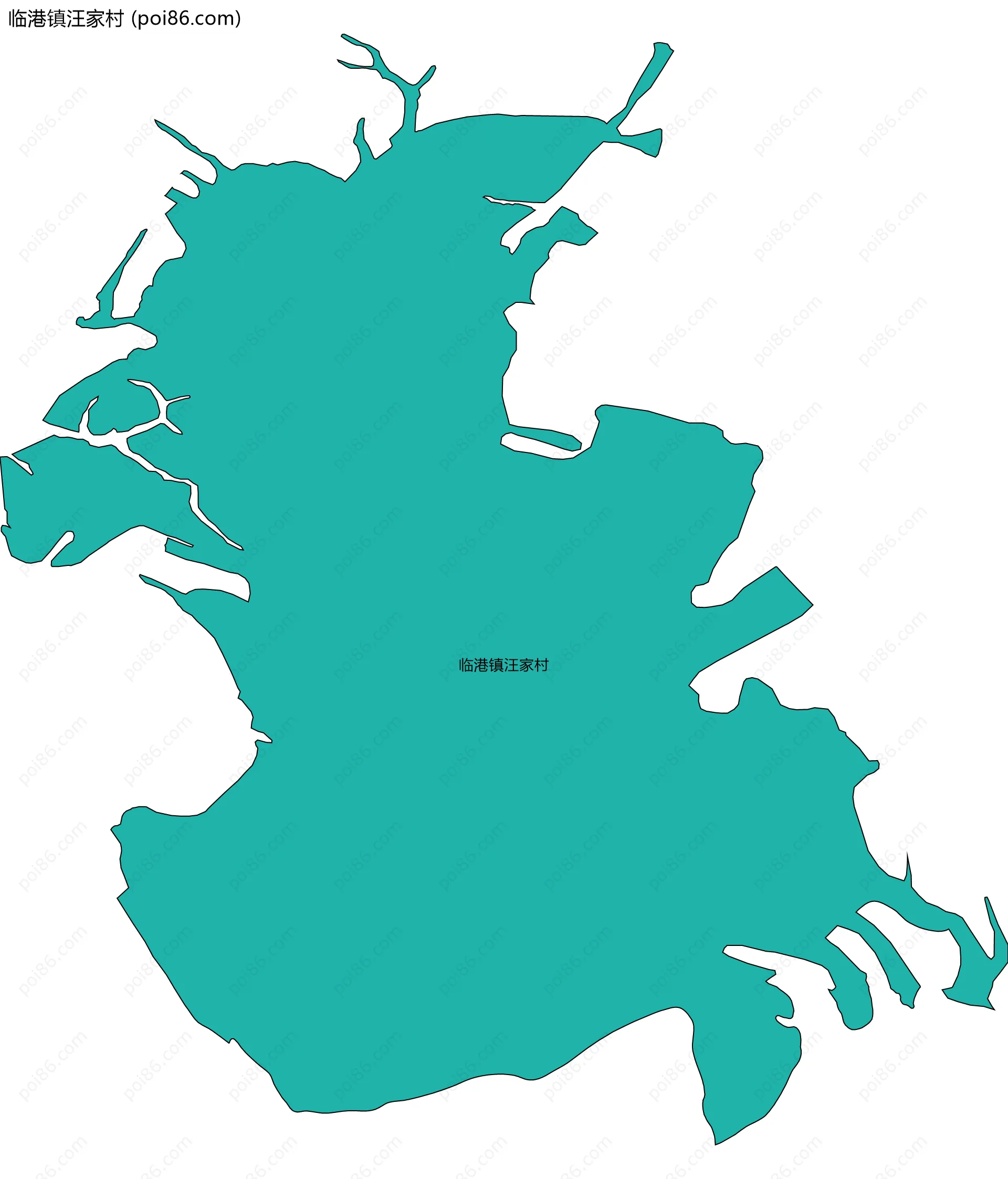 临港镇汪家村边界地图