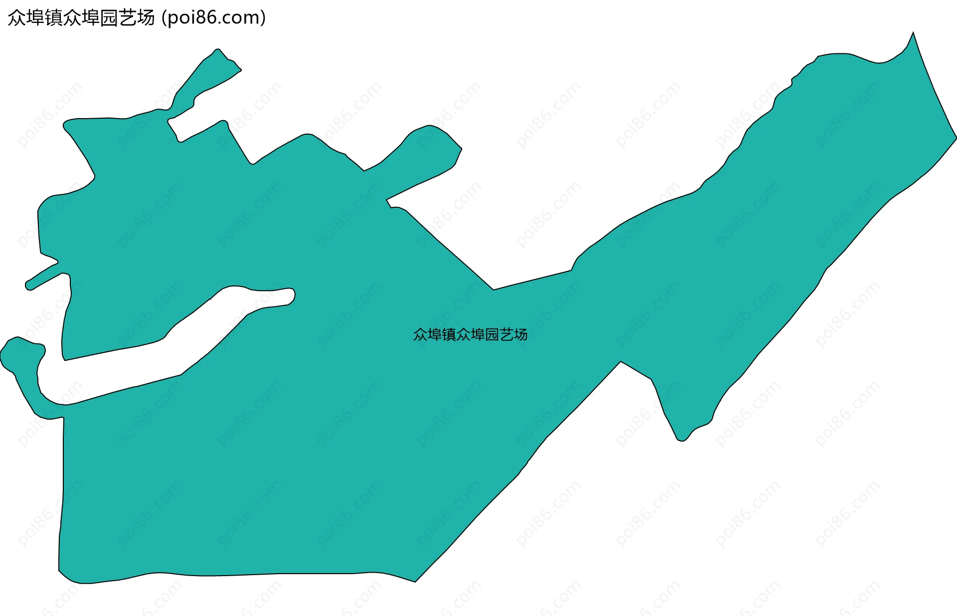 众埠镇众埠园艺场边界地图