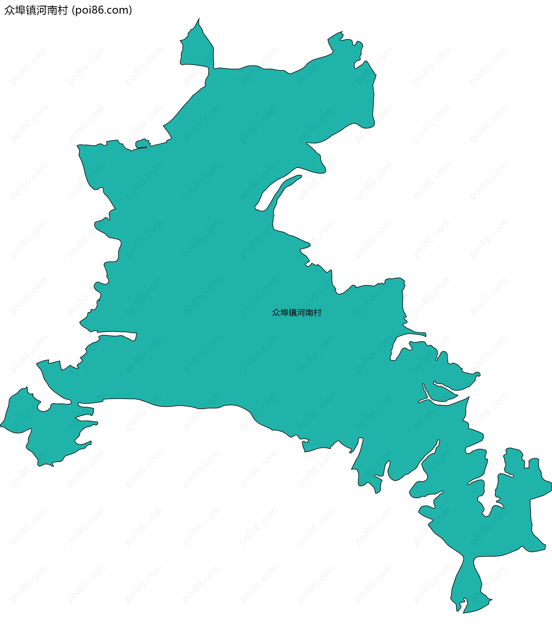 众埠镇河南村边界地图