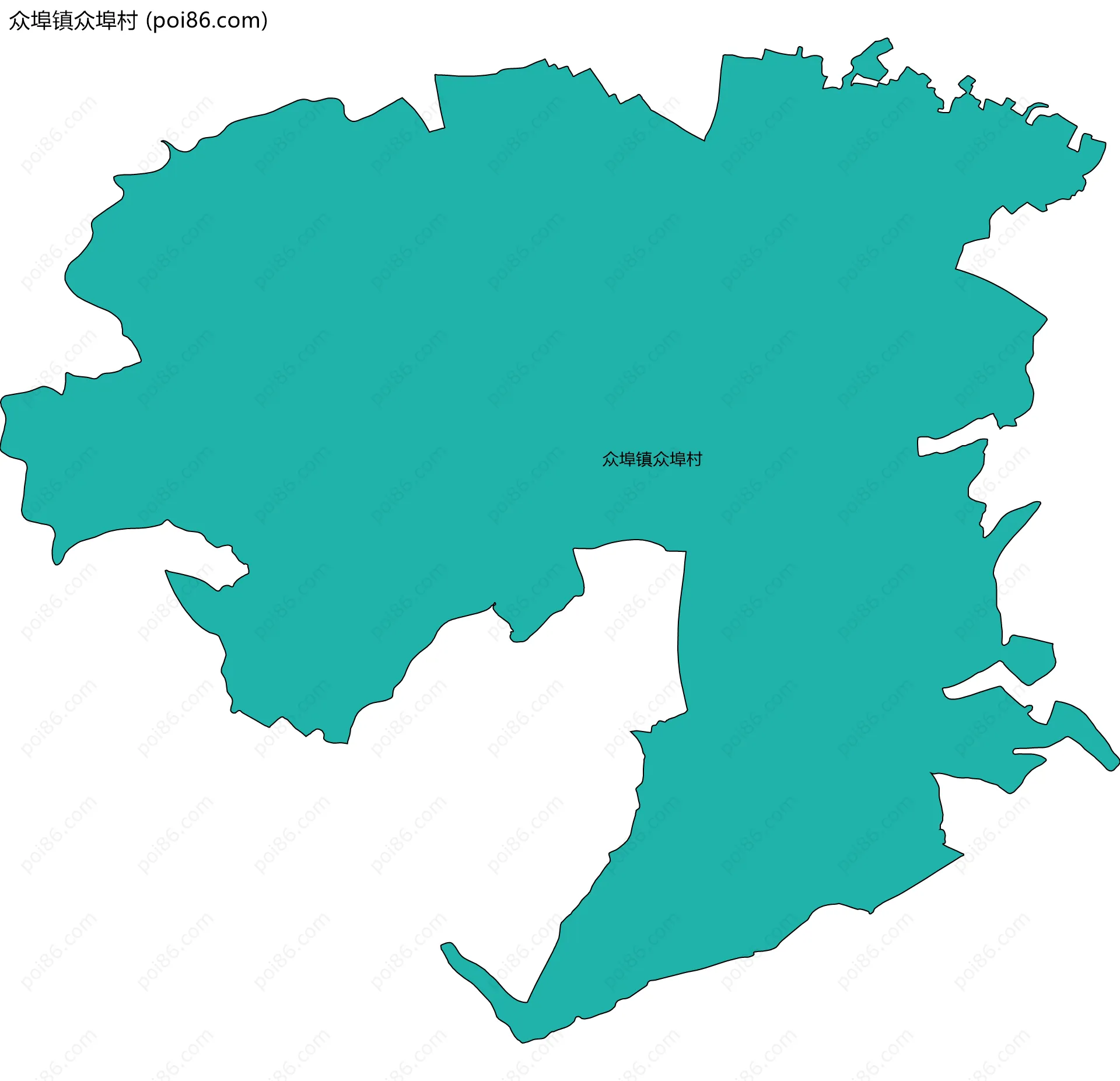 众埠镇众埠村边界地图